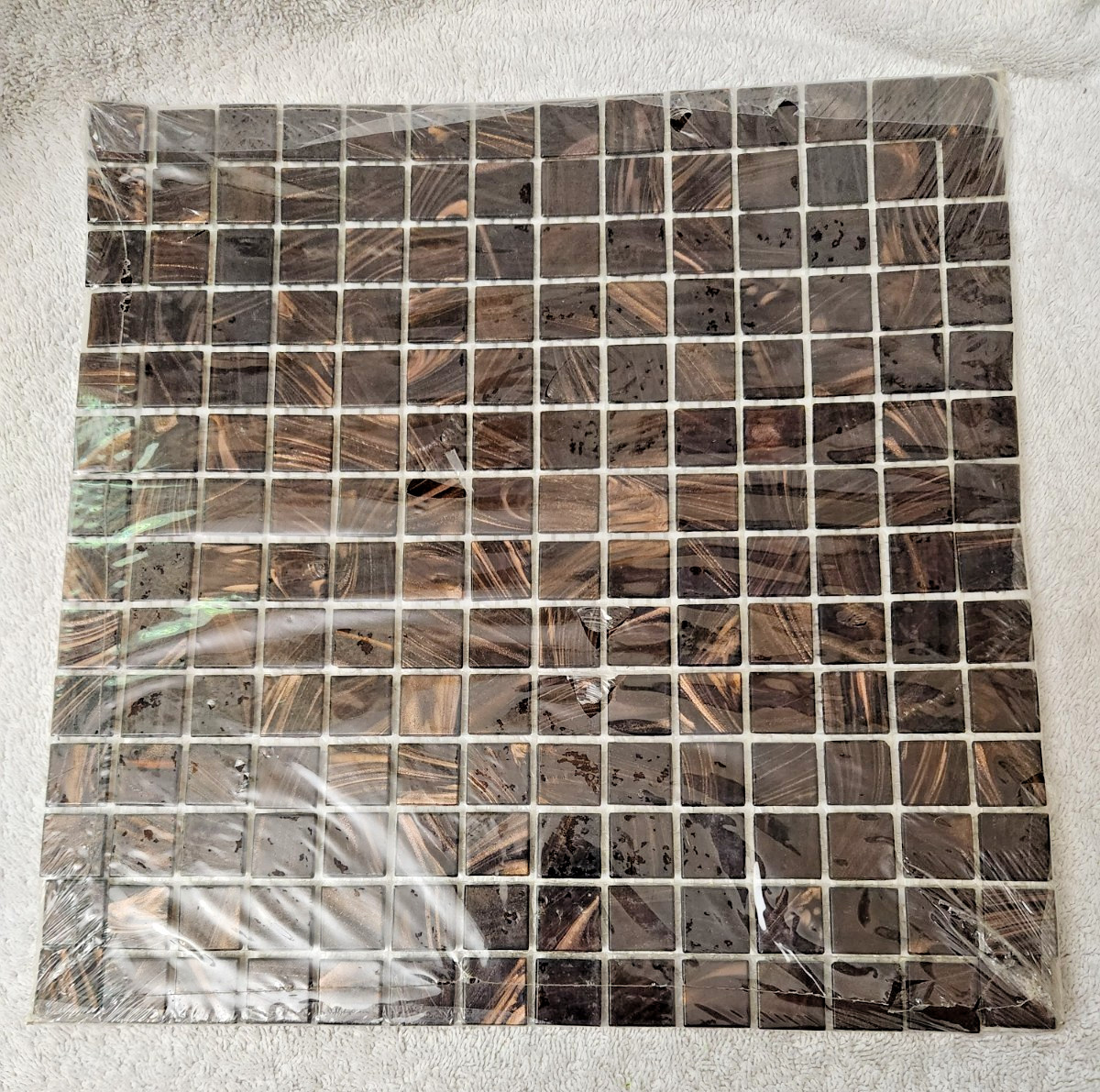 Premium Mosaics Brown Iridescent Glass 12 x 12 -3/4″ squares