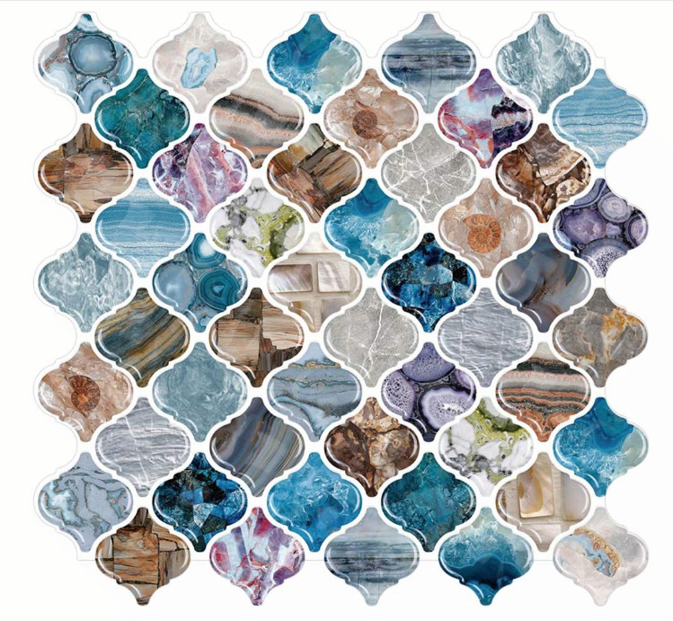 STICKGOO Arabesque Peel Stick Backsplash Tiles 12×12 10 Pack Multi