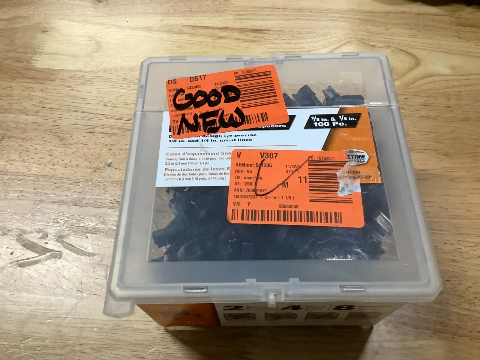 (100 Piece) Ridgid NEW Tile Spacers 1/8 inch & 1/4 inch Model# FT3507