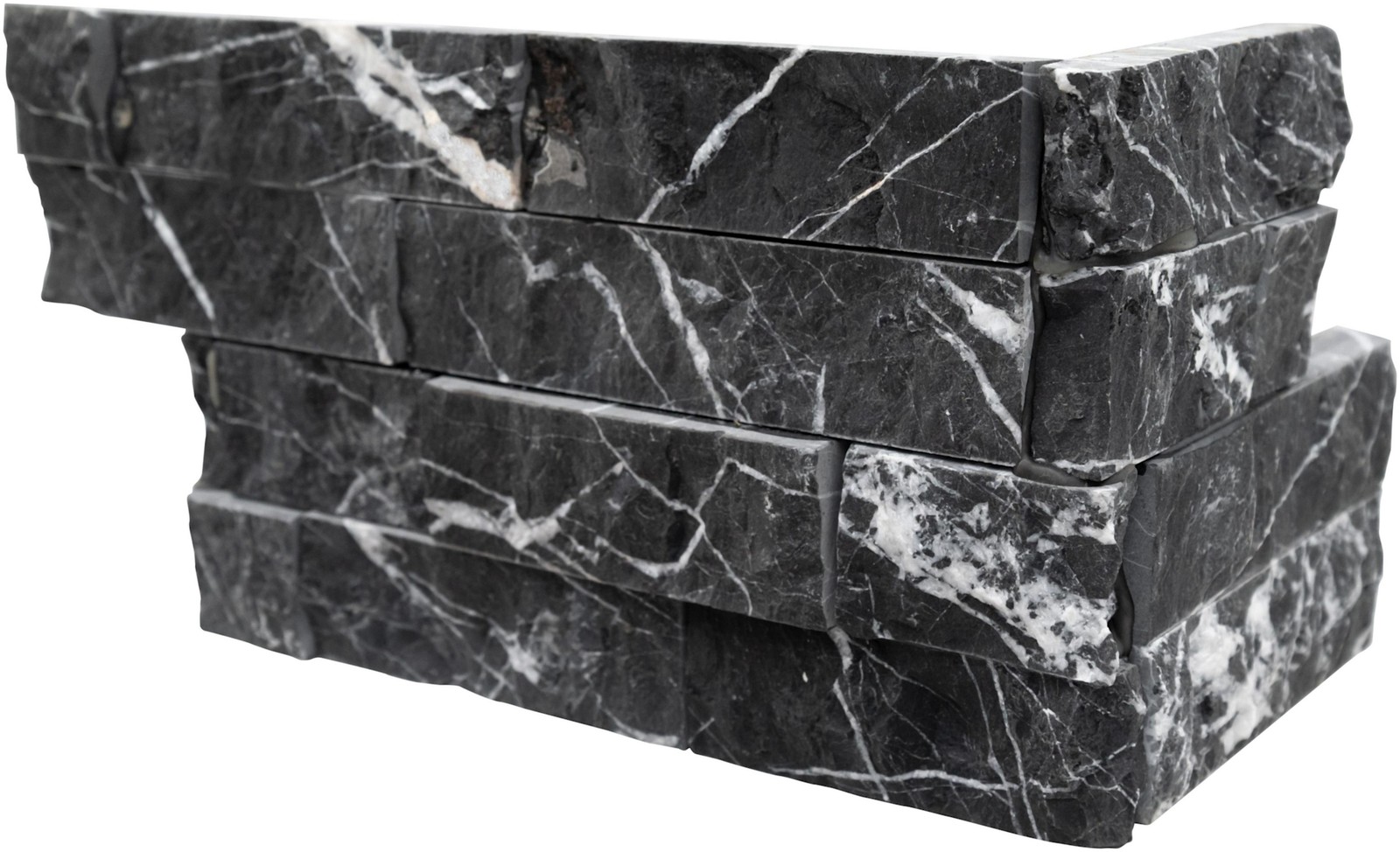 Ackland AKPLPM6X18FCR-CA 6 in. x 18 in. Splitface Marble Stacked – Cavern Oscuro
