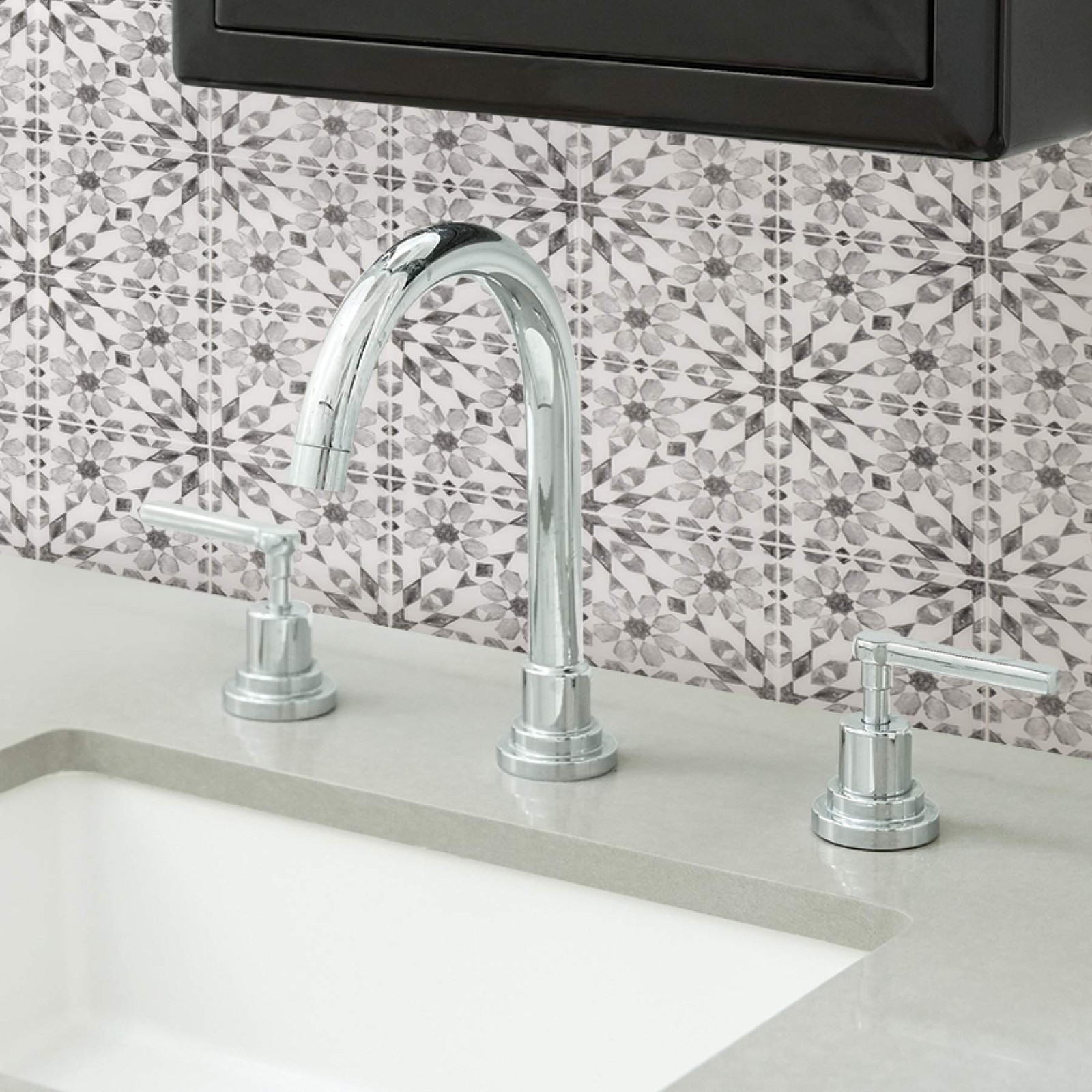 In Home NH2961 Catalan Peel & Stick Backsplash Tiles, Grey, 10 x 10 Inches