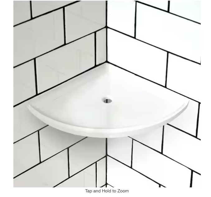 Jeffrey Court Wall Mount Corner Shelf Tile Resin White 7.5″ x 7.5″ 95800