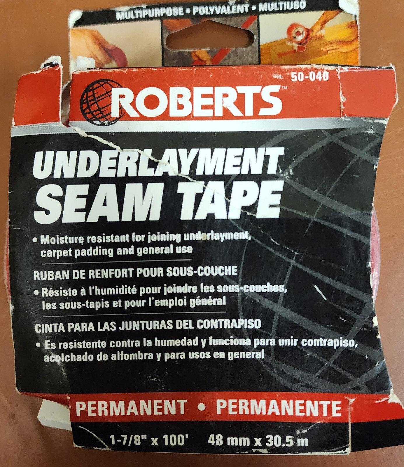 Roberts Underlayment Seam Tape Flooring Tool, Red 1-7/8” Wide