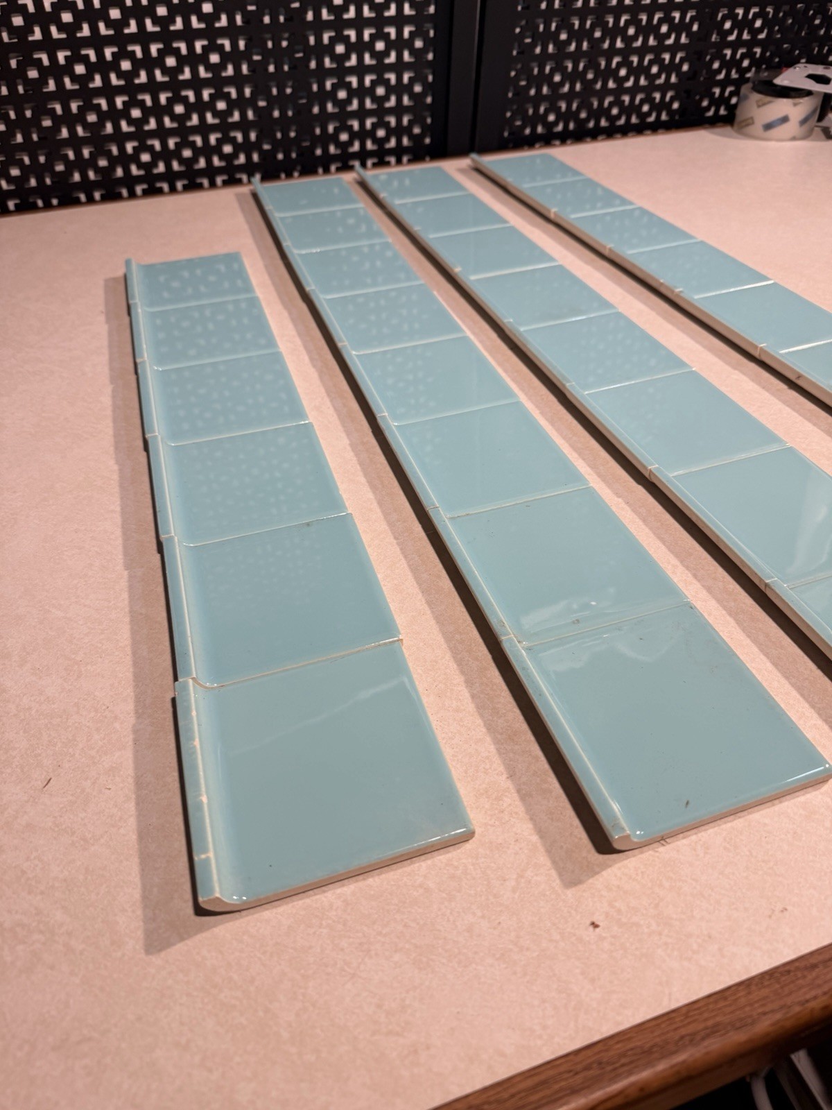 30 Vintage Pomona Ceramic Blue Base Tiles Bathroom Kitchen Mid Century Modern