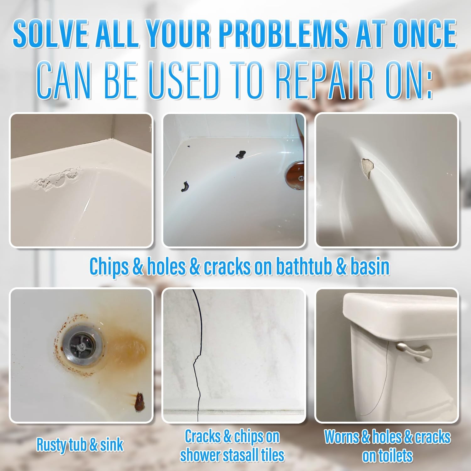 Tub Repair Kit White, Tub Chip and Bathtub Repair Kit for Enamel, Fiberglass,…