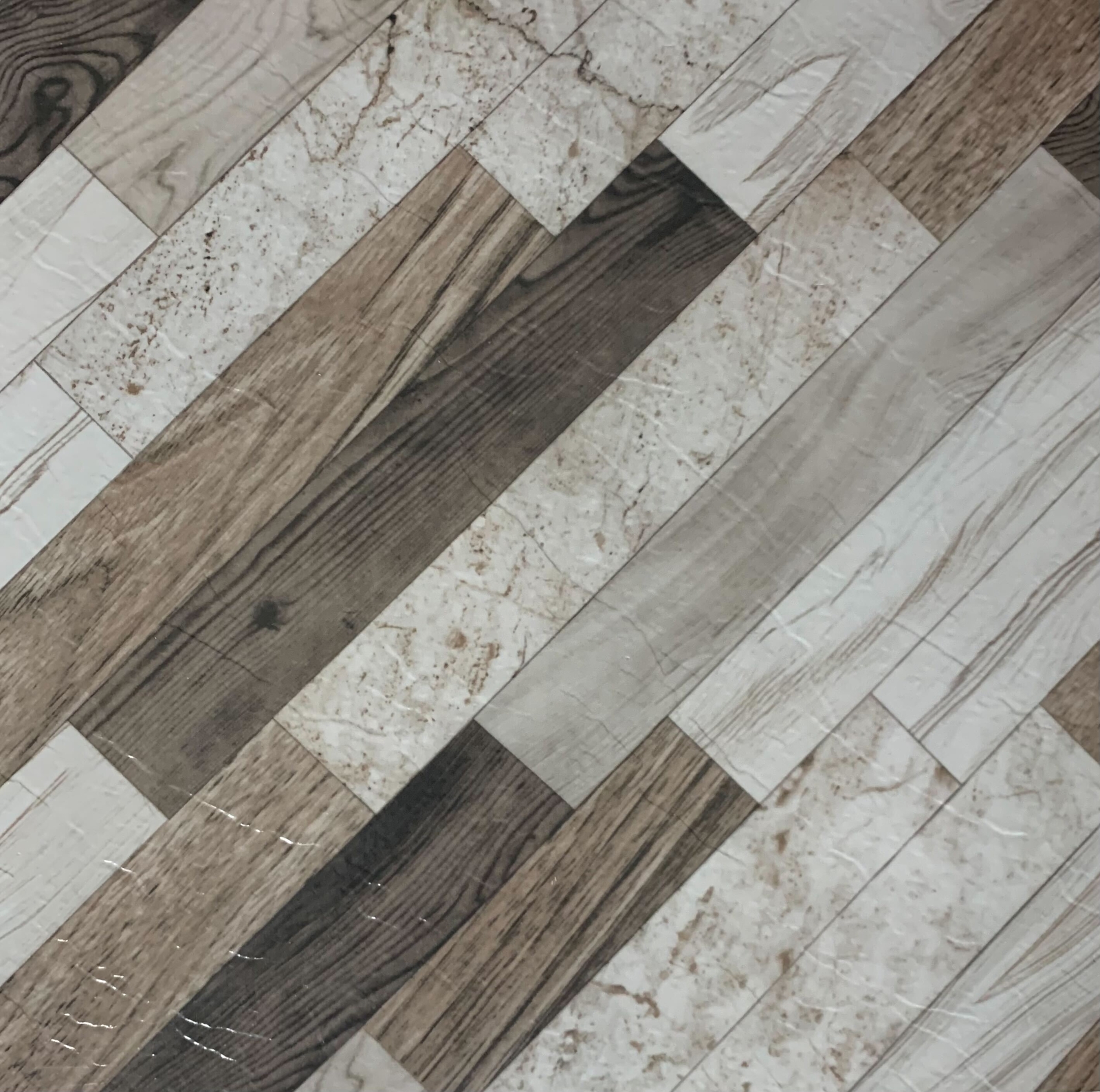 PowerSellerUSA Vinyl Self Adhesive Floor Tiles 20 PCS 12″ x 12″, Rustic Mixed