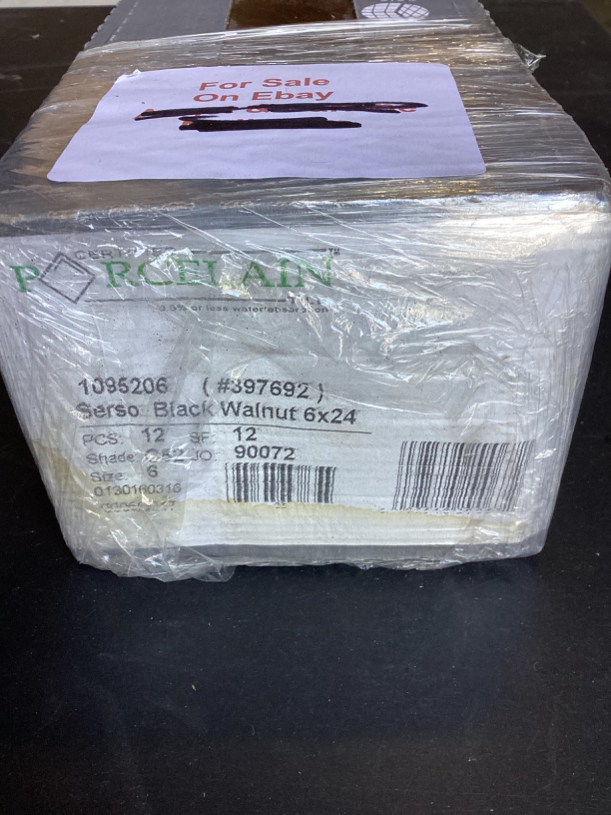 Style Selections Certified Porcelain Tile 12 6” x 24” Black Walnut New in BOX
