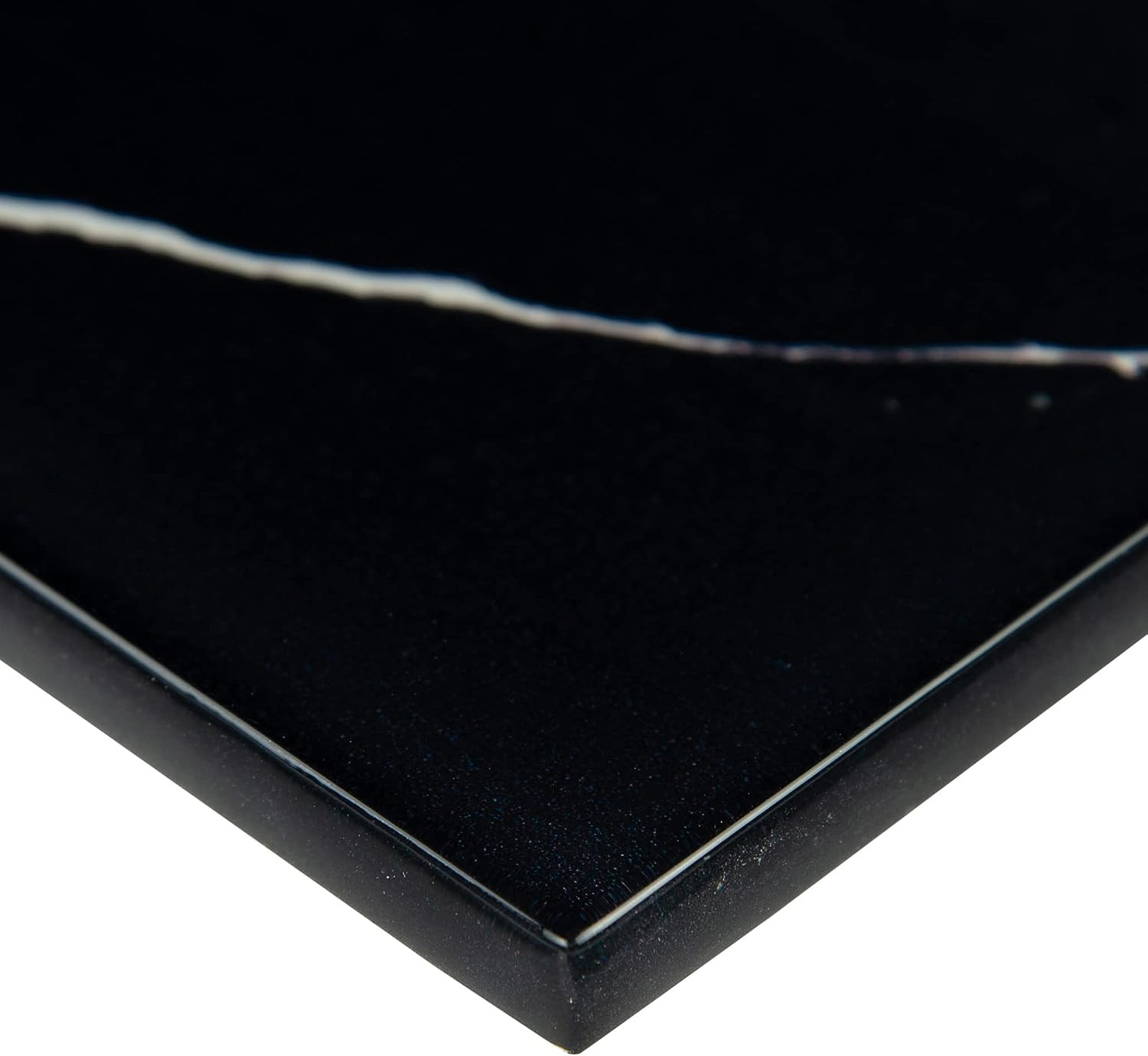 Nero Marquina 3 inch x 6 inch Glass Subway Tile for Kitchen Backsplash, Wall Til