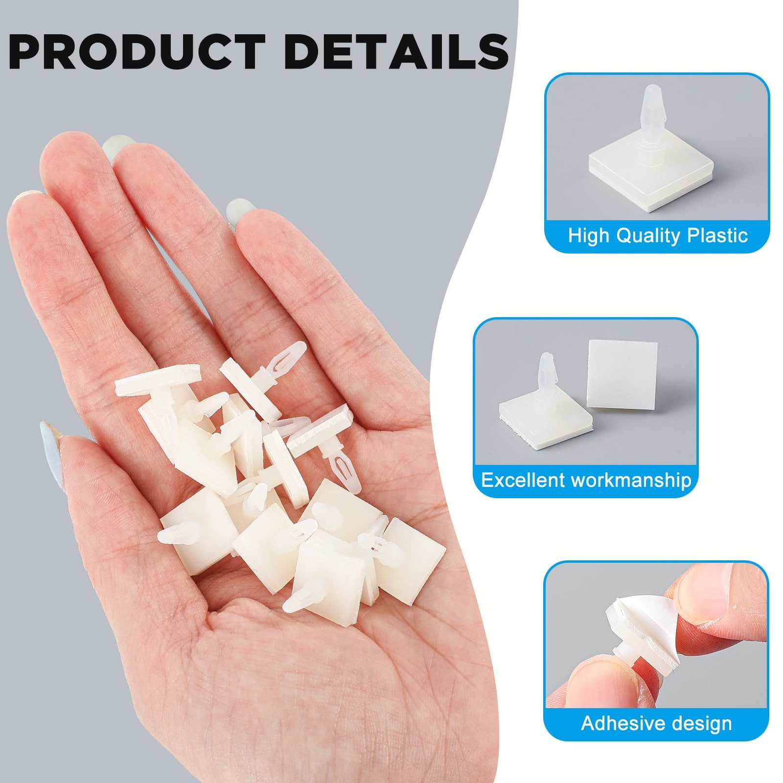 Marsui 100 Pcs Sticky PCB Spacer Adhesive Plastic Insulated Standoffs 0.50″