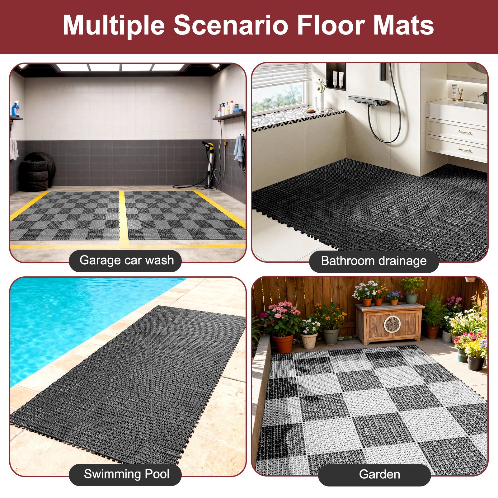 Interlocking Drain Tiles 12″x12″ – 24/36/50PCS Splicing Floor Tiles