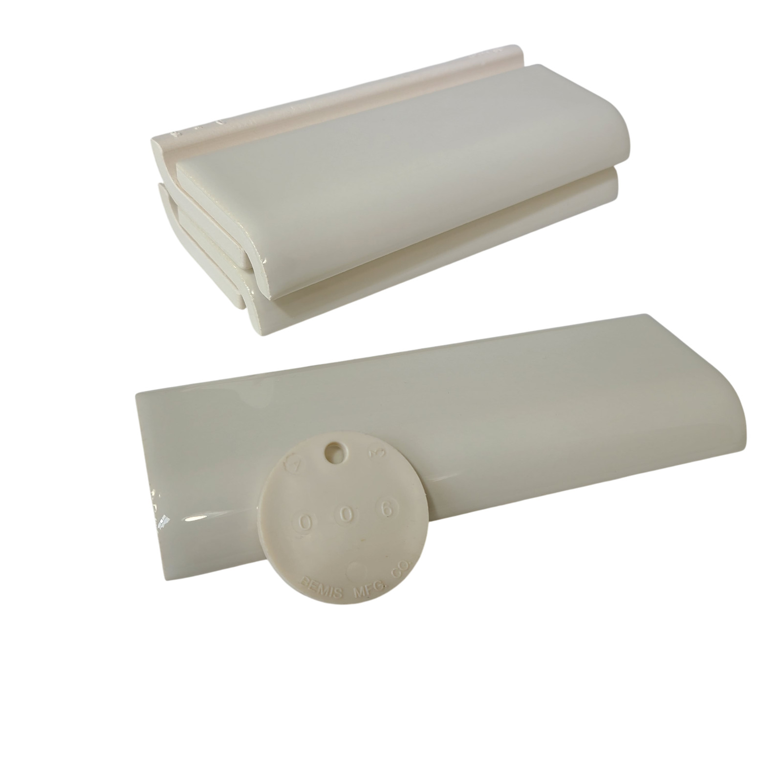 Beige Bone Almond Ceramic Tile Mud Cap 6 x 2 inch Subway Trim Classic Color 006