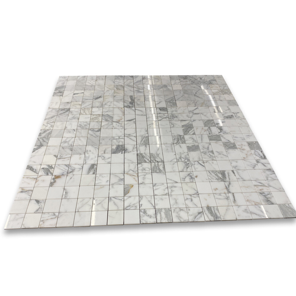 L25XP 2×2 Square Statuary Statuario White Italian Marble Mosaic Tile Polishe
