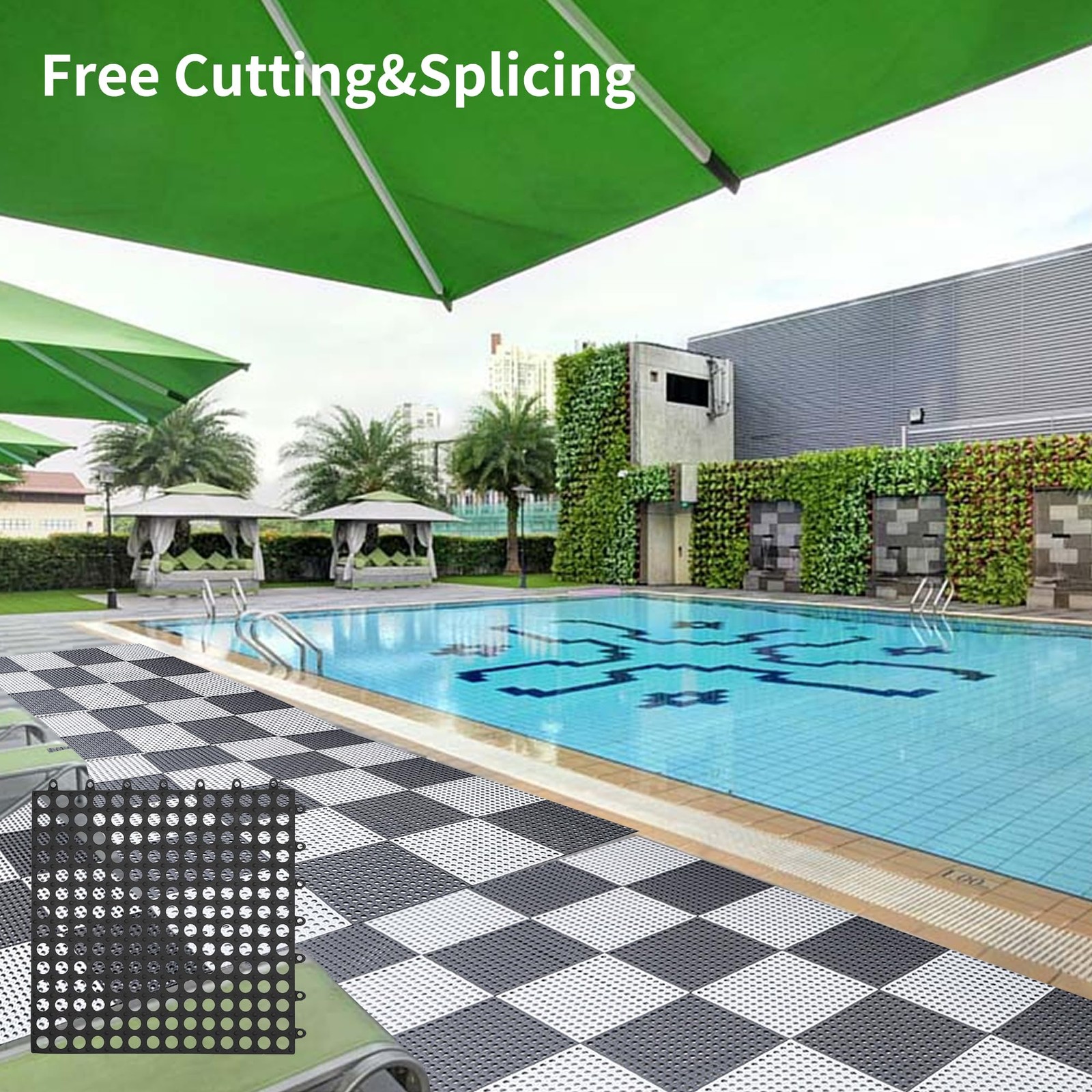 12 Pack 12″ x 12″ Interlocking Floor Tiles with Drain Holes Soft PVC Non Slip…