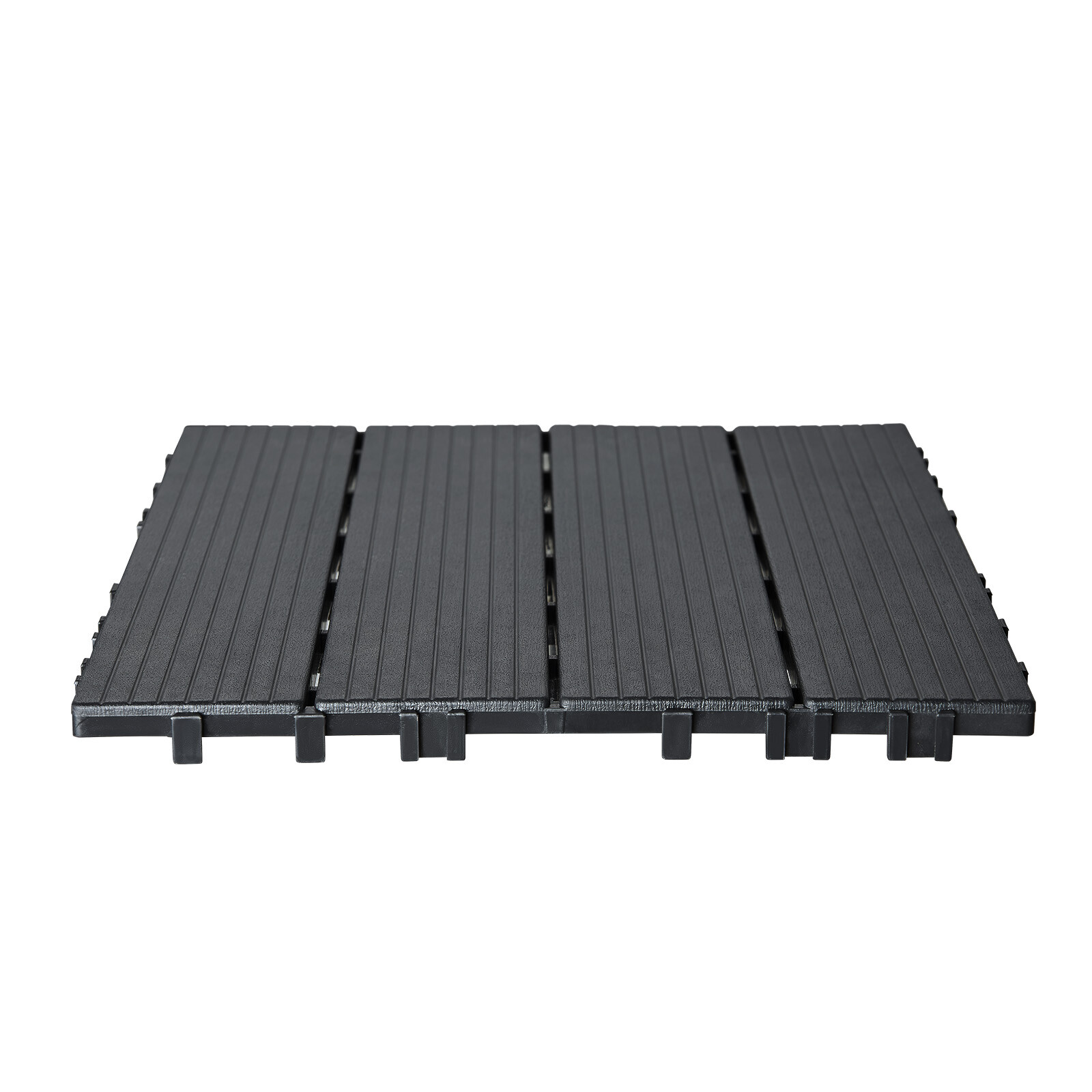 VEVOR Interlocking Deck Tiles 10 Pack 12″x12″ Plastic for Porch Dark Grey