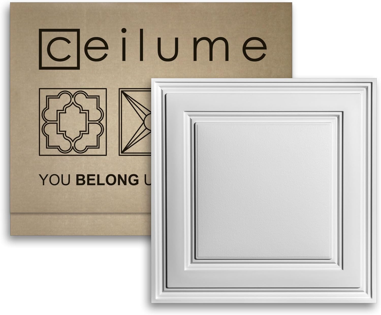 Ceilume Drop Ceiling Tile; 2X2 Ceiling Tiles – Stratford Ultra-Thin Feather-Ligh