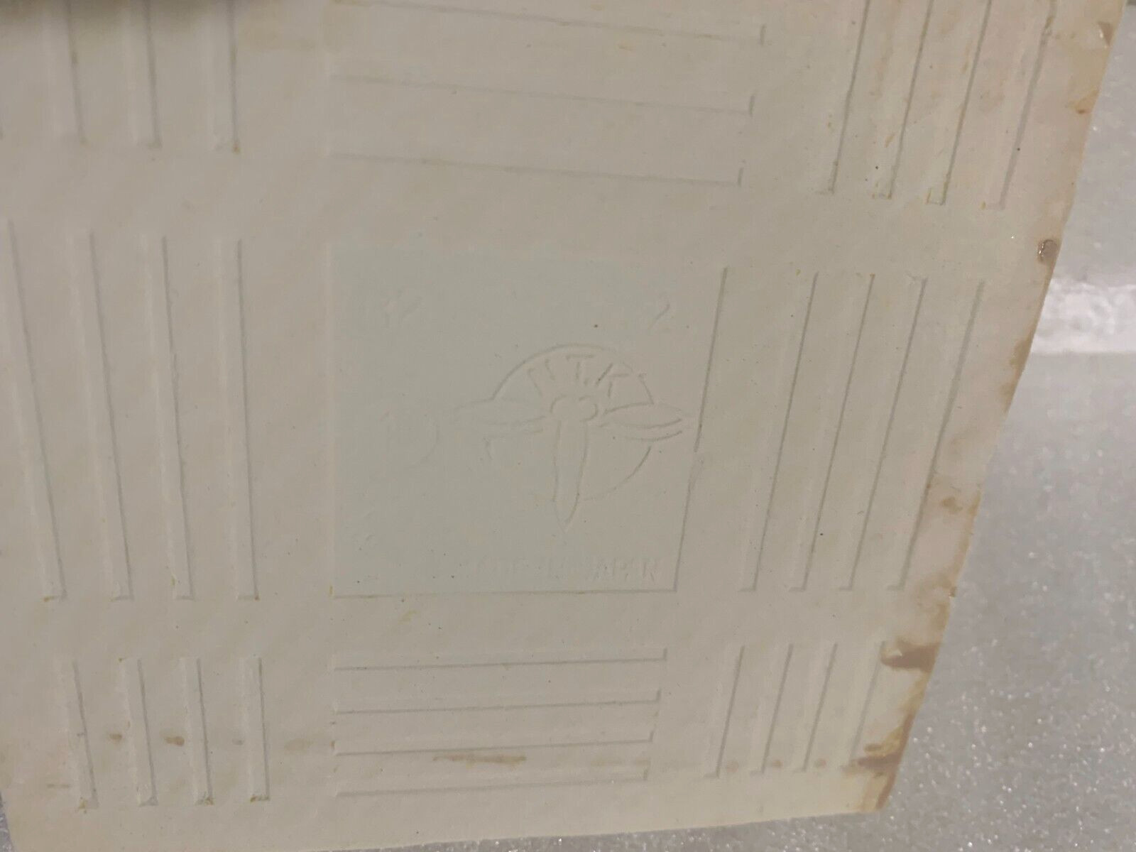 Vintage NTK Ceramic Tile 4 5/16″ x 4 5/16″ Beige Gloss Made in Japan
