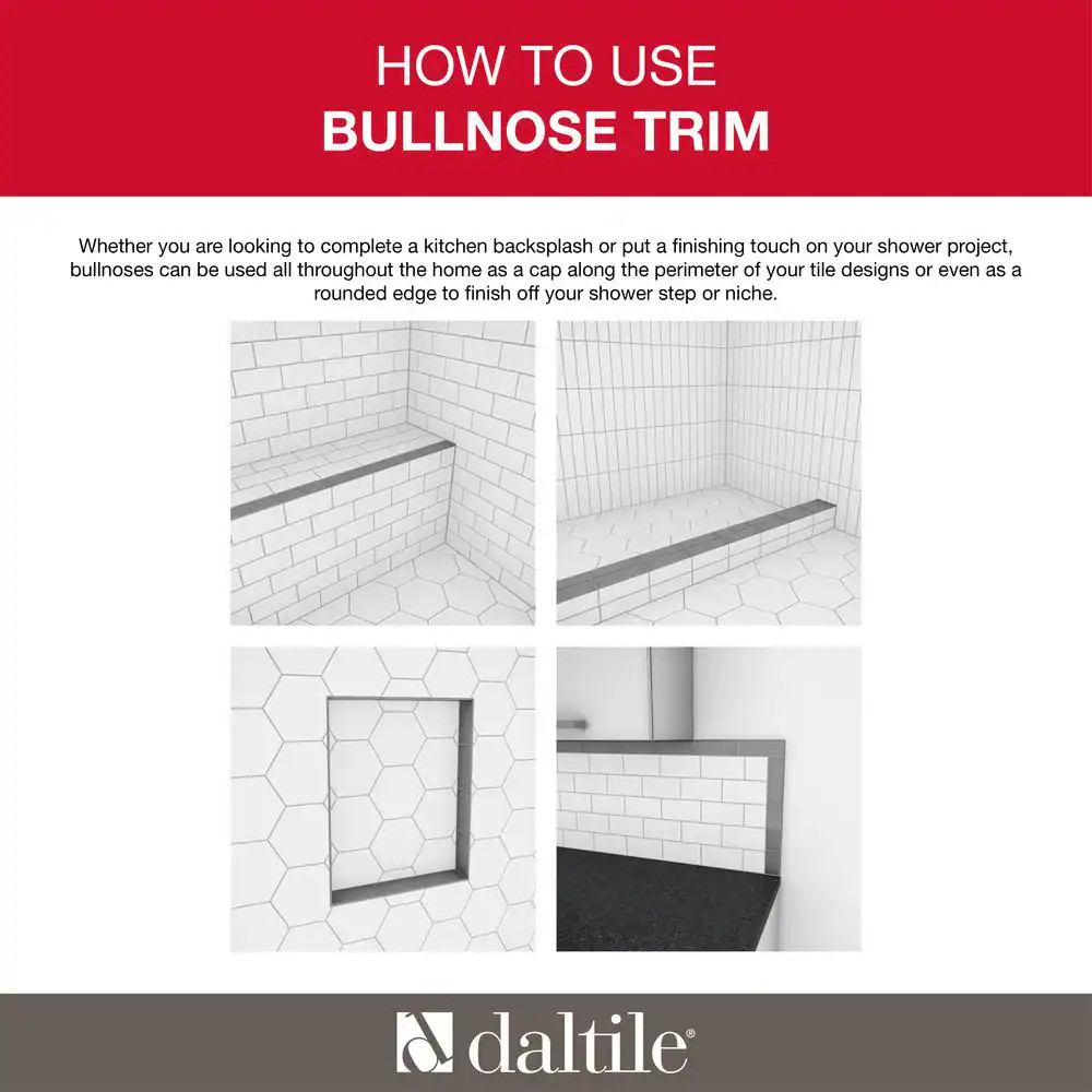Restore Bright White 2 In. X 6 In. Ceramic Bullnose Trim Tile (2.4 Sq. Ft./Case)
