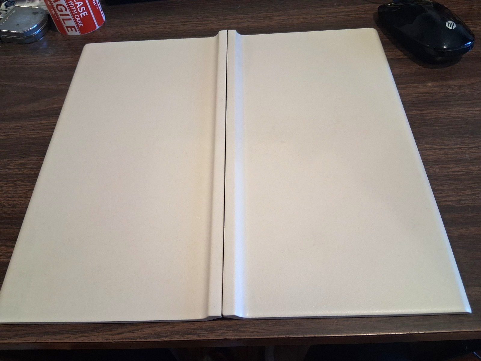 (TWO) 12″ x 6.5″ CREAM PORCELAIN RECTANGULAR FLOOR TILE .25″ THICK MADE IN ITALY