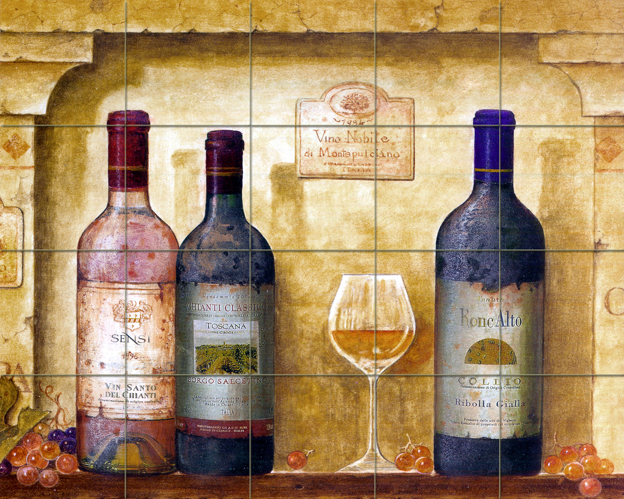 Wine Glass Art Mural Ceramic Backsplash Bath Tile #422
