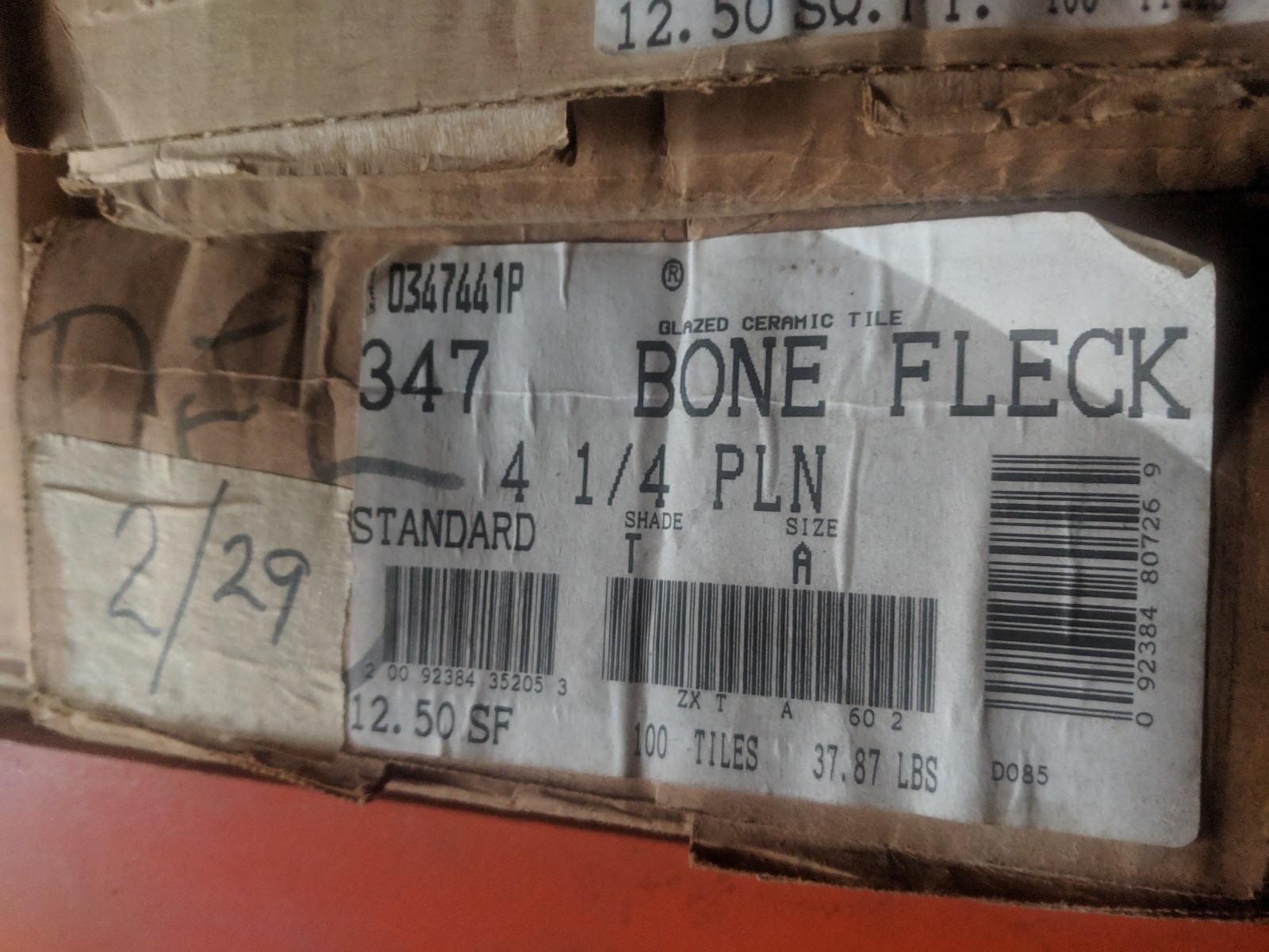 4 pcs Bone Fleck 347 American Olean 4-1/4 ceramic tile USA Beige Speckled