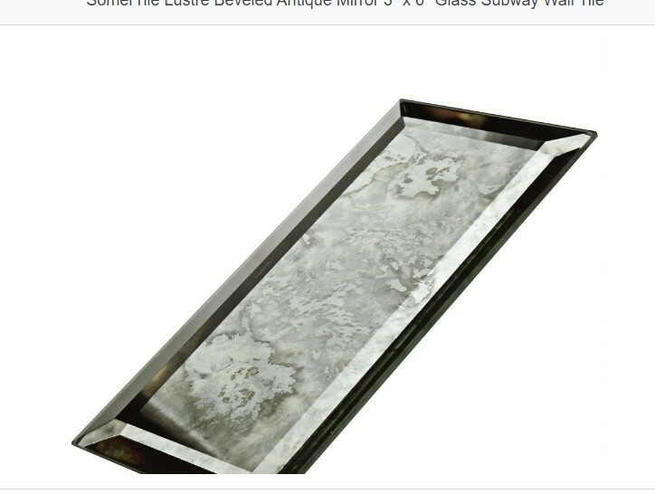 8 SomerTile Lustre Beveled Antique Mirror 3 x 6 (5-7/8 x 2-7/8) Subway Wall Tile