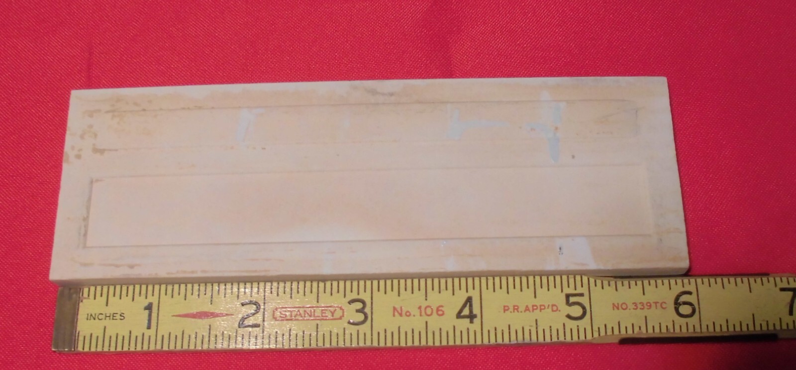 1 pc. Stardust Gray: 2” X 6” Speckled Glossy Bullnose Ceramic Tile, Stylon, Used