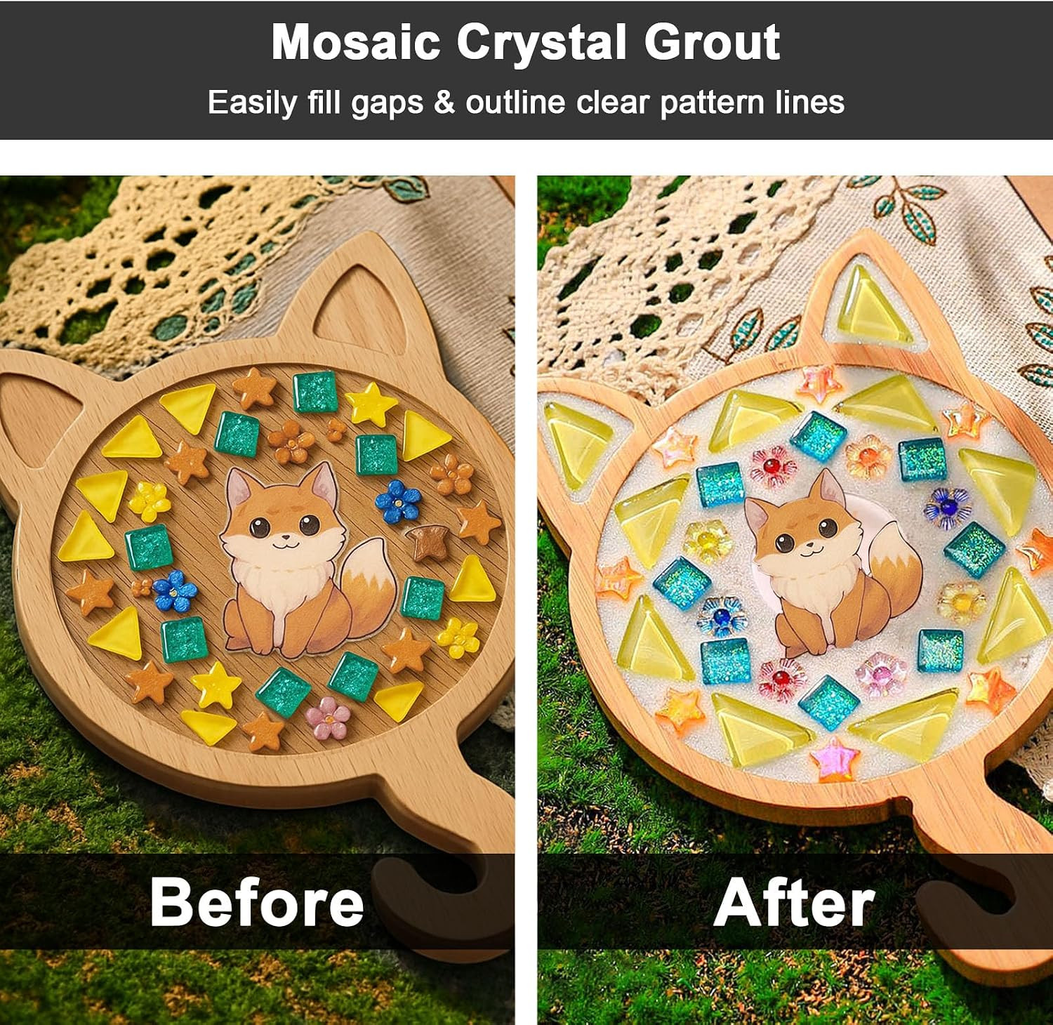 White Mosaic Crystal Grout 130g, Mosaic Tile Accessories | No Water Needed, F…