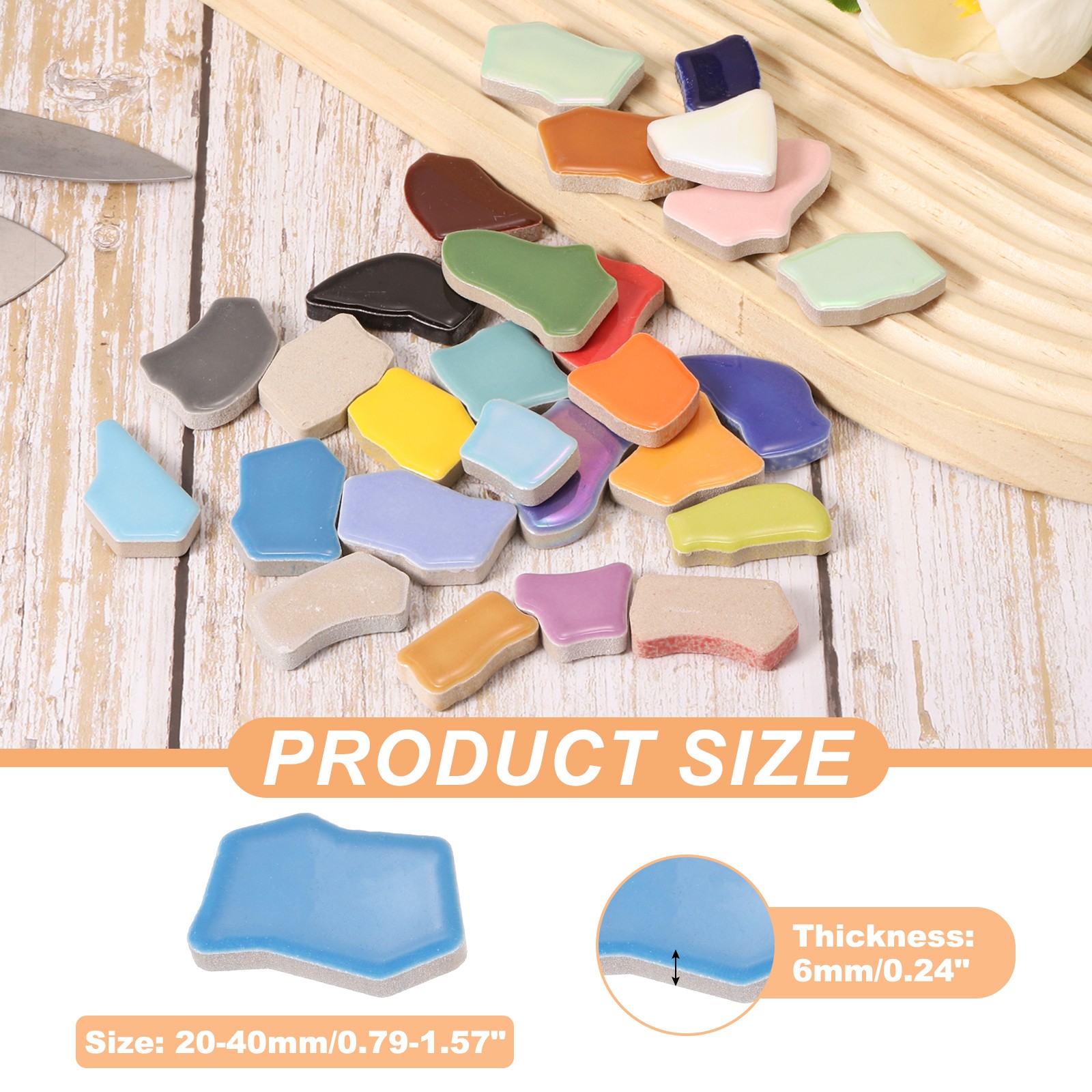 250g/0.55LB Irregular Ceramics Mosaic Tiles 0.79″-1.57″ Mosaic Tile Blue