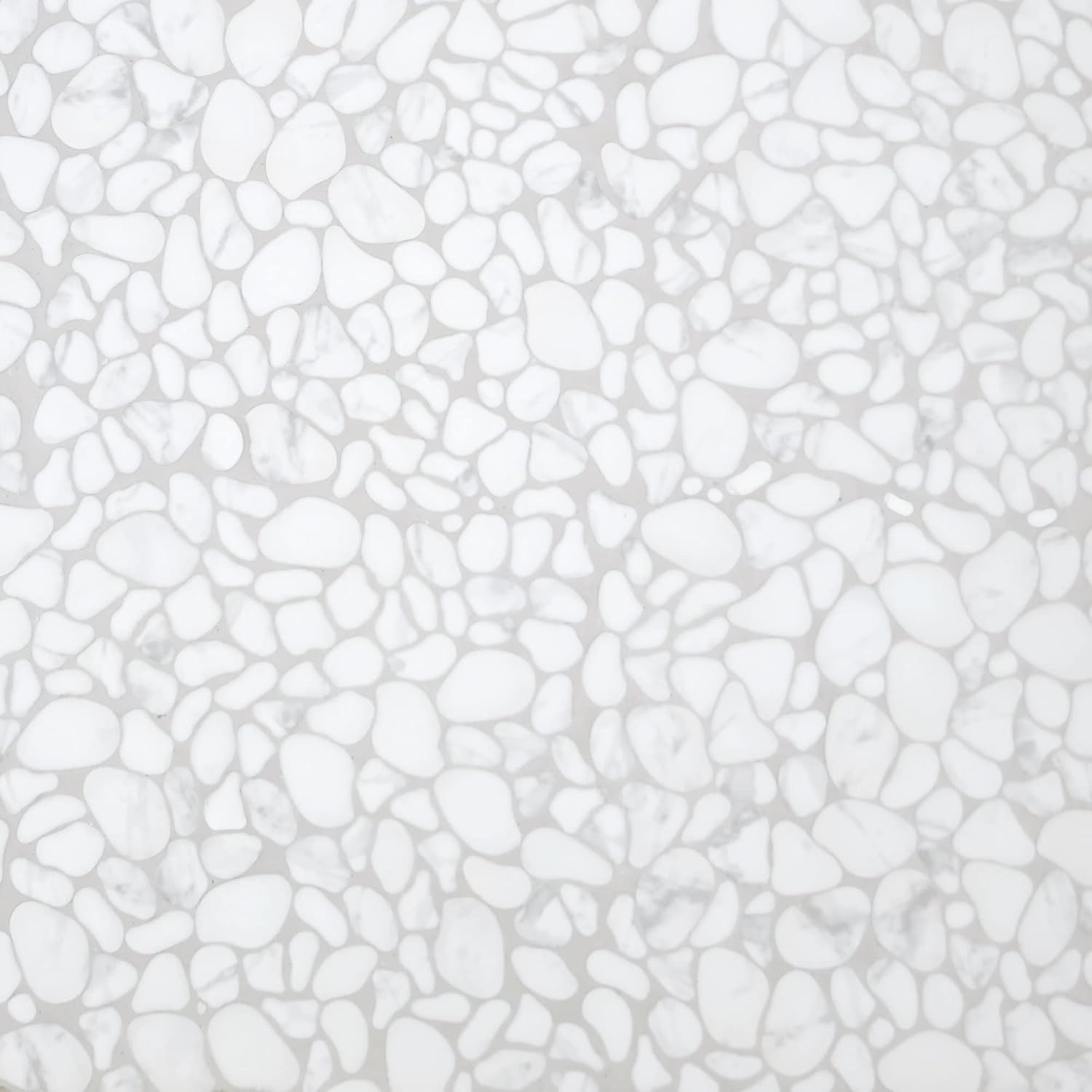 Carrara White Pebble Tile for Shower & Backsplash – 10 Sheets, 7.9 Sq. Ft.