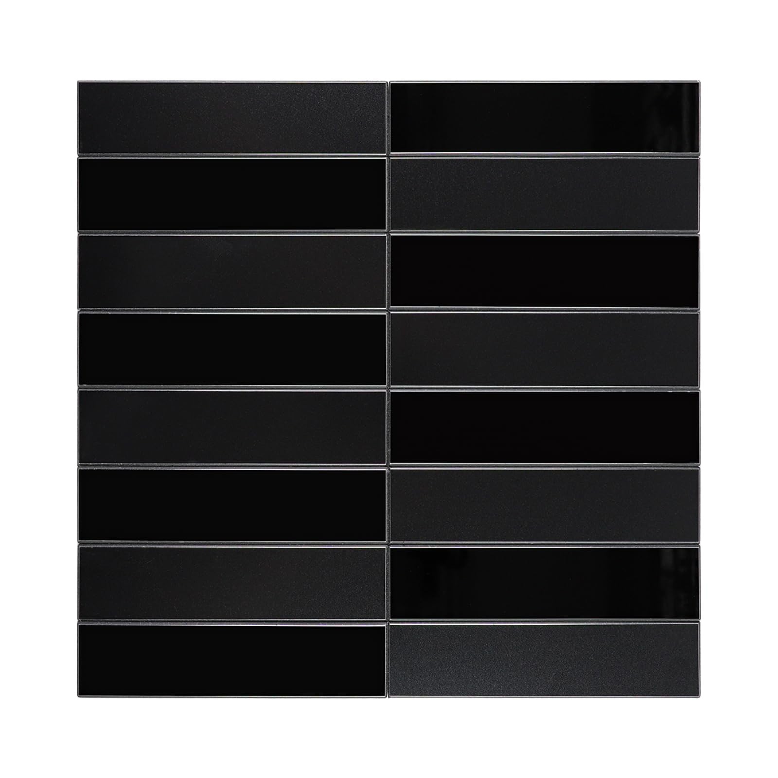 HOMEART Black Peel And Stick Backsplash, Aluminum Composite Stacked Linear