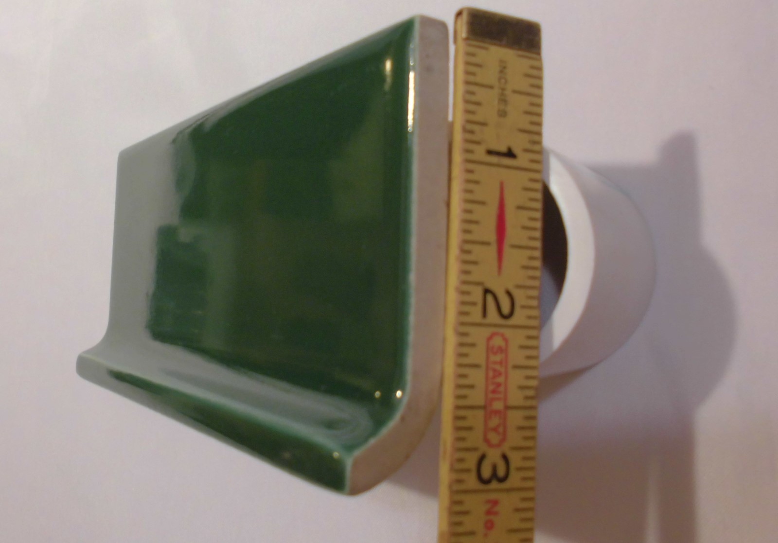 1 pc. *Forest Green* 3″ X 6″ stack-on base/cove Ceramic Tile by Robertson Co.