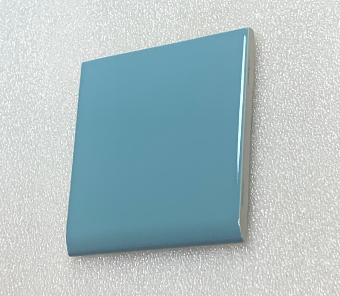 Vintage Wenczel Tile Co Ceramic Regency Blue 4 5/16″ x 4 5/16″ Bullnose Gloss