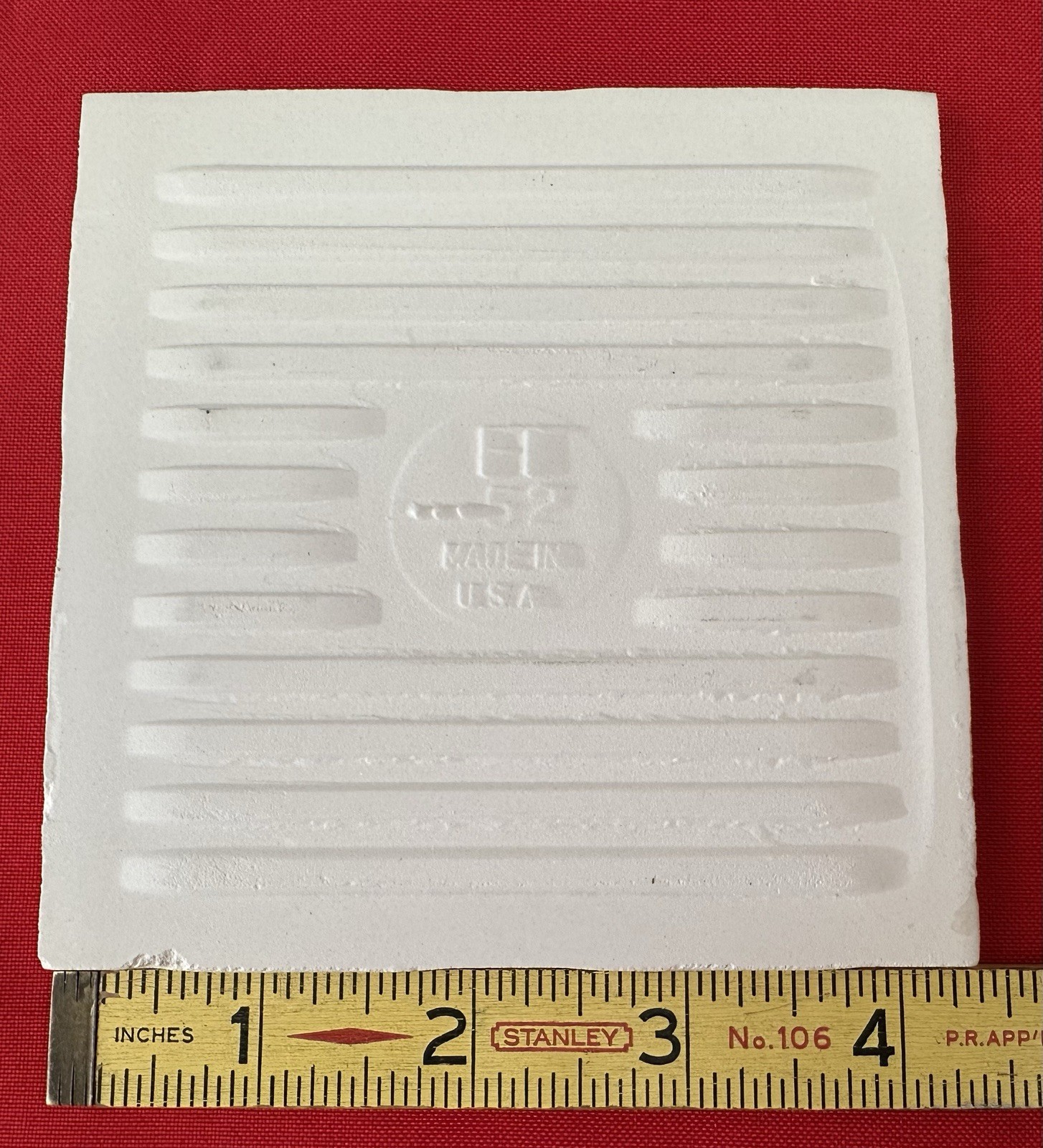 1 pc. *Almond Color* Crystal Glazed Ceramic Tile 4-3/8″ by Florida Co. New