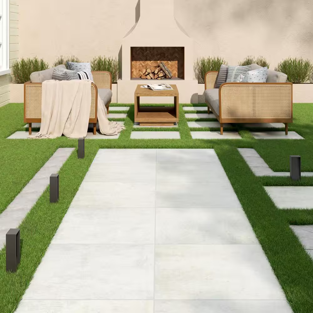 Beton Blanco 2 Cm. X 24 In. X 24 In. Matte Porcelain Stone Look Paver Tile (2 Pi