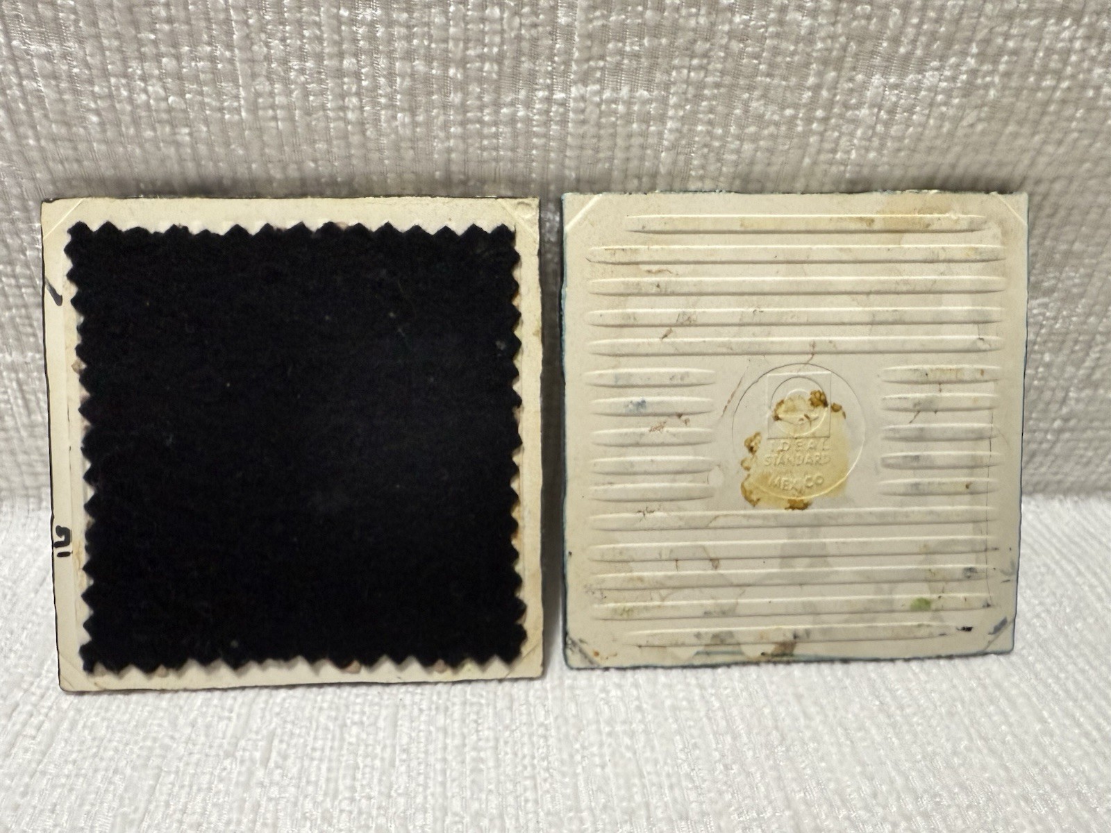 (2)Beautiful Ideal Standard-MEX.-Blue/Maroon 8 Sided Star -4.25” Ceramic Tiles