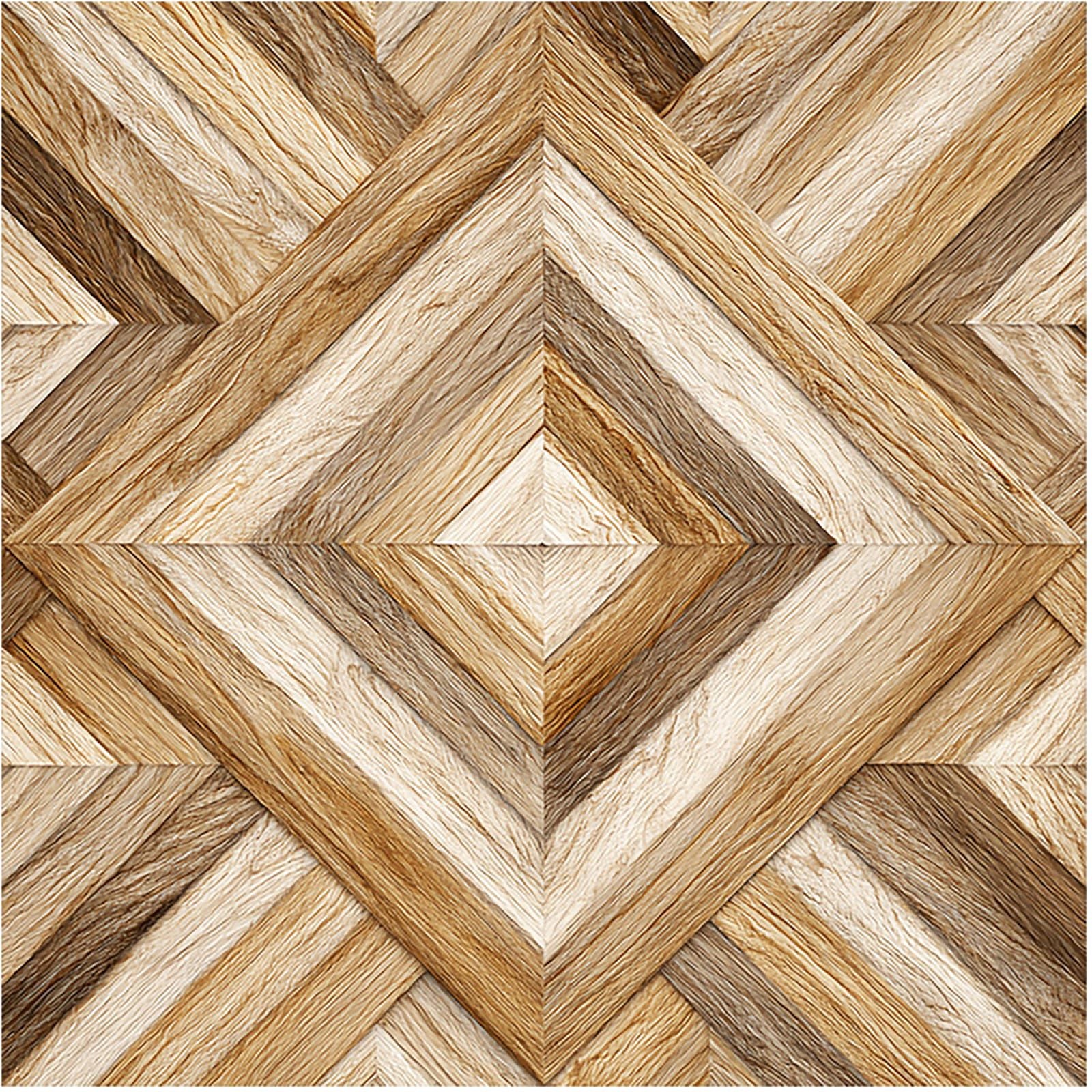 Peel and Stick Vinyl Flooring, 12×12 Inch Geometric Triangle Marble-Look, Sel…