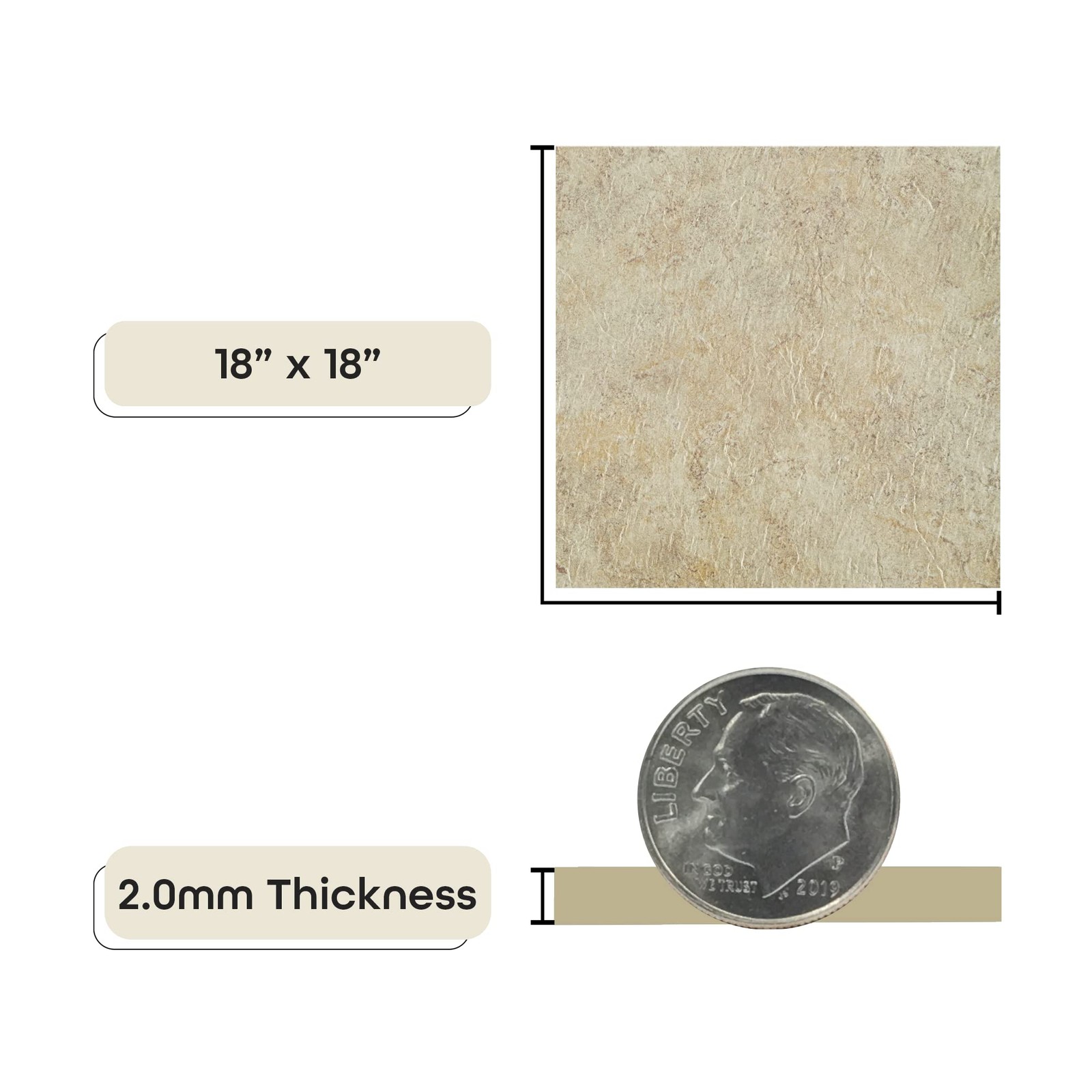 Majestic Self Adhesive 18-Inch Square Vinyl Floor Tiles, 10 Tiles – 18″ x 18″…