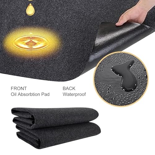 Car Oil Spill Mat, Slip-Resistant & Absorbent Heavy-Duty Garage Floor Mat,