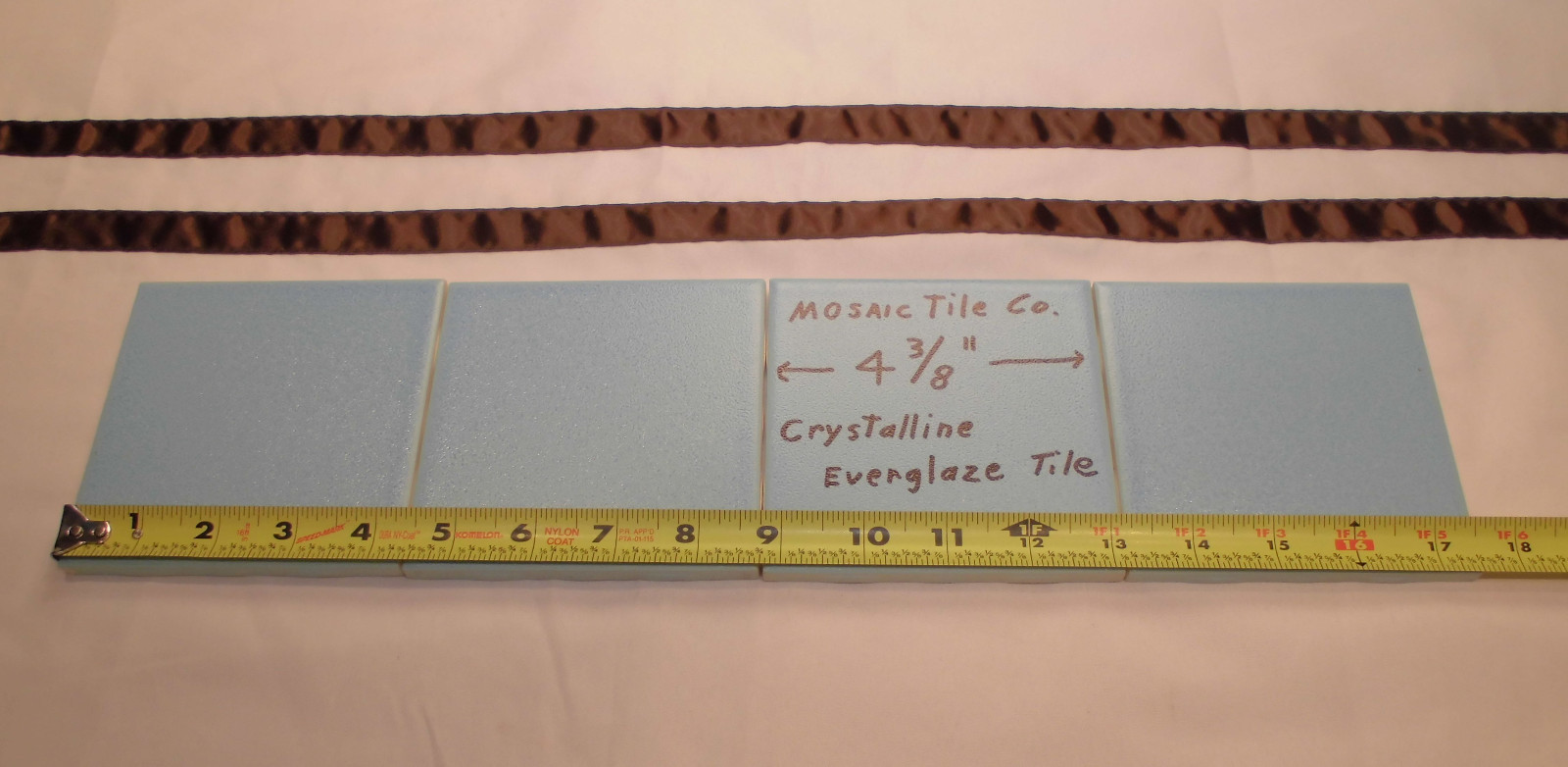 1 pc. *Baby Blue* Ceramic Tiles by Mosaic Tile Co. 4-3/8″ Crystalline Glazed