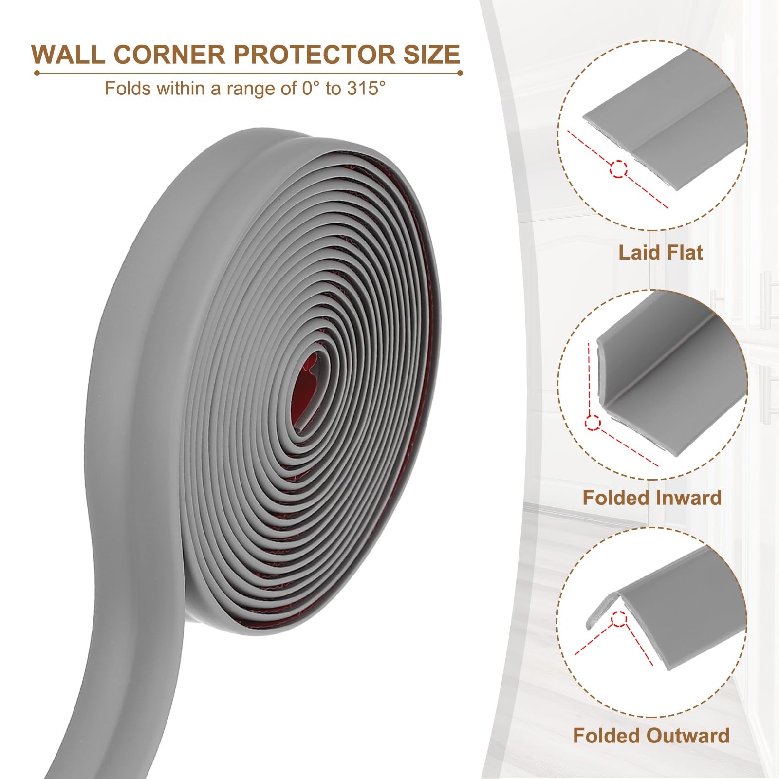 PATIKIL Wall Corner Protector 0.8 in x 10 Ft, Self Adhesive Wall Corner Guard…