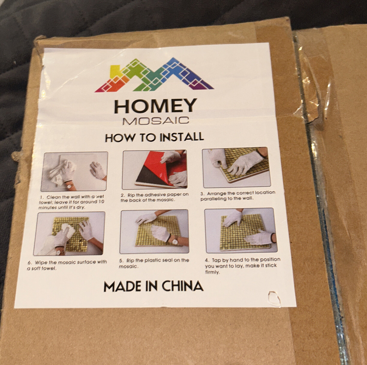 Homey Mosaic ~ 10-Sheets ~ Retro Abysmal Sea (Blue) ~ New