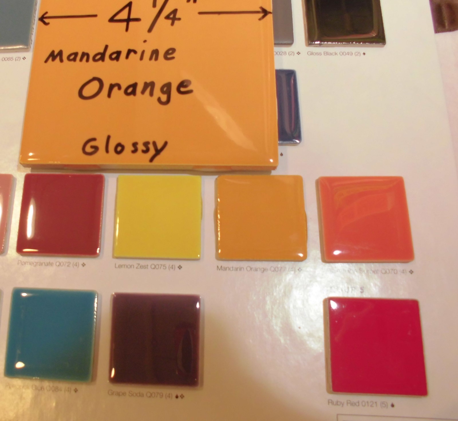 1 pc. Glossy Ceramic Tile *Orange* by American Olean 4-1/4″ Brilliant Color, New