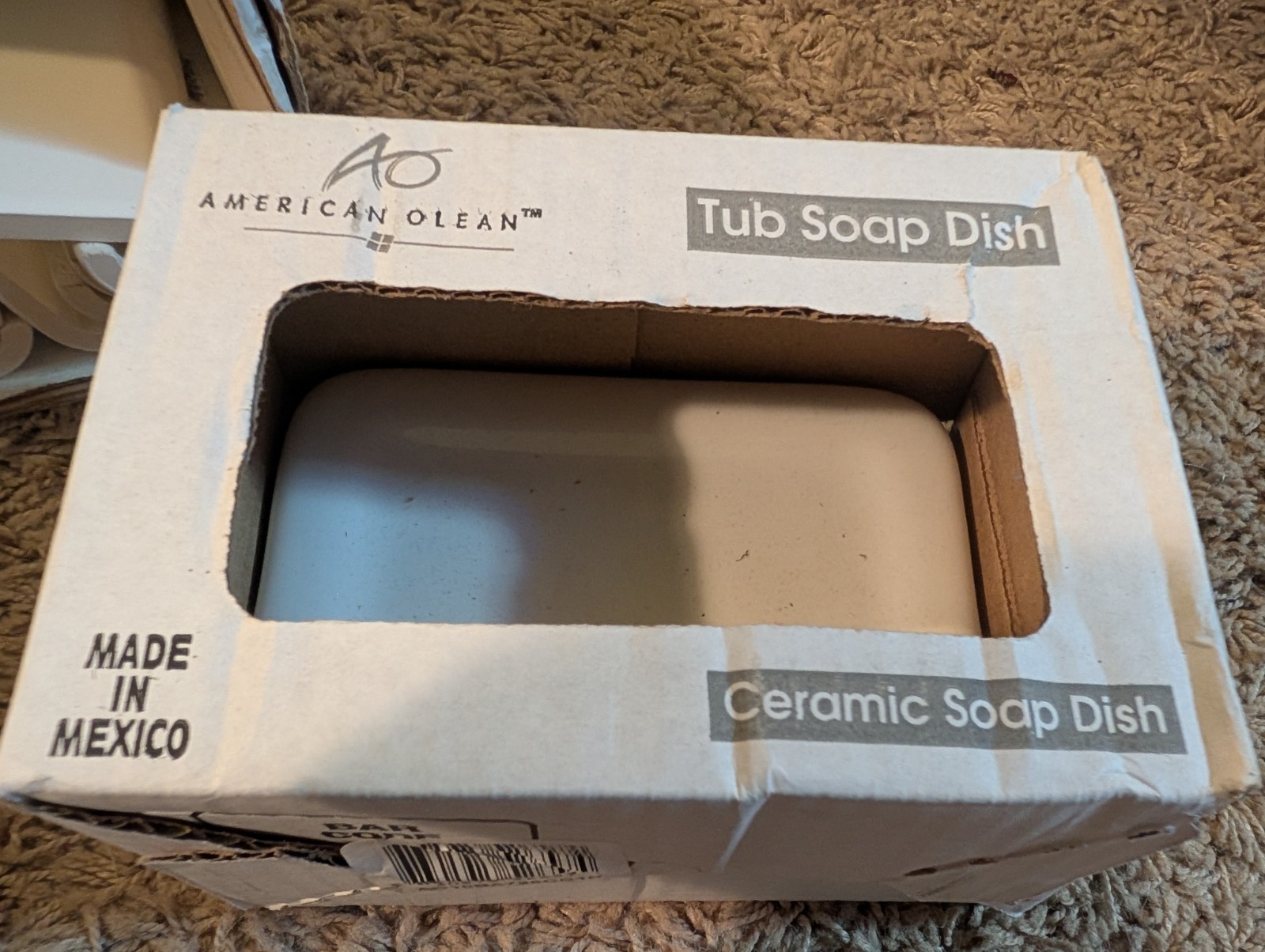 American Olean Tub Soap Dish Gloss Glossy White SL10 Thinset Wall Mount 52657
