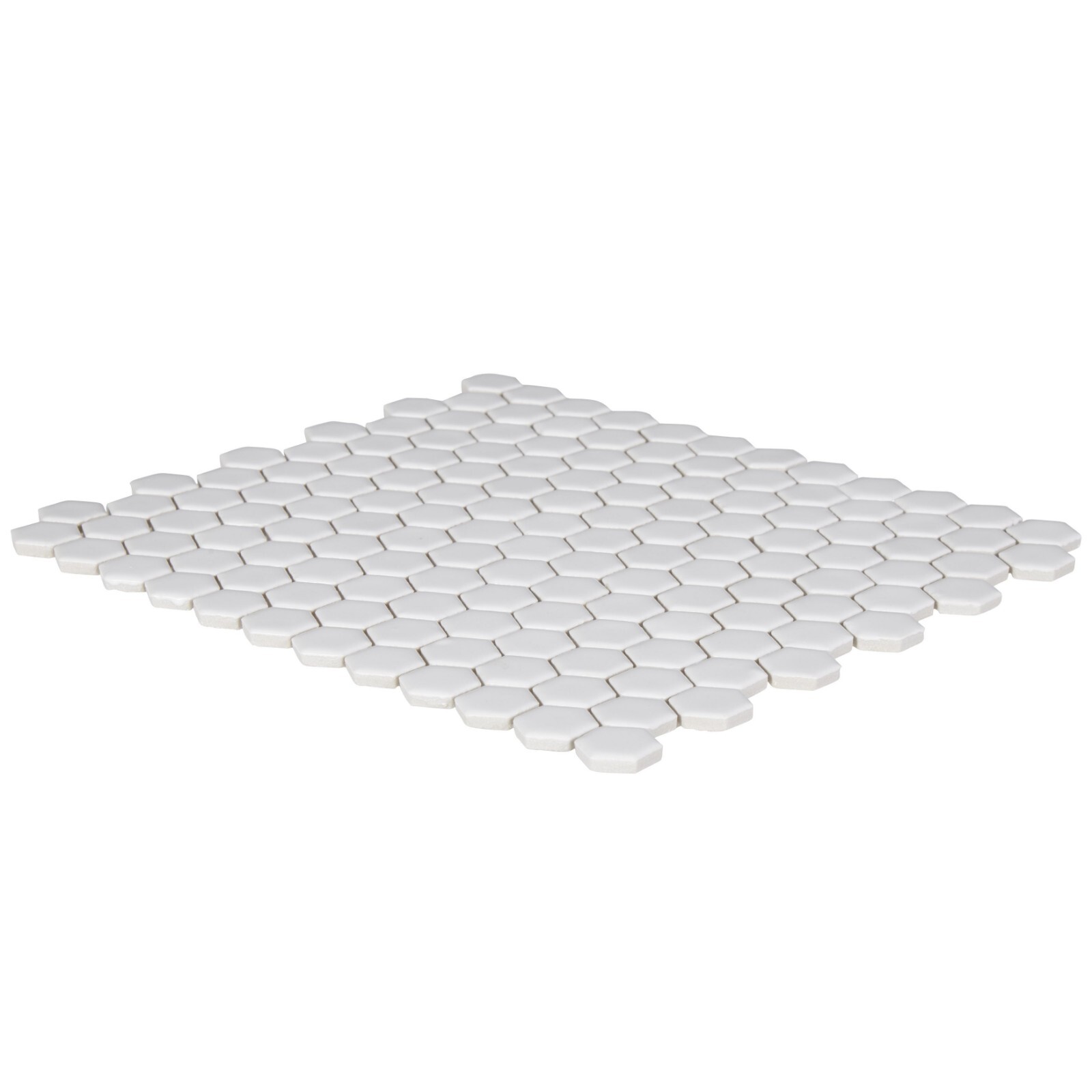 Industry Tile Hexagon White 1-Inch Satin Mosaic Tile – 20 pcs per case