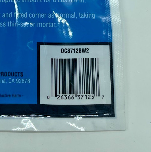 Tile Trim Corner 90° Outside Corner 3/8″R-Square Shape White Finish lot of 15