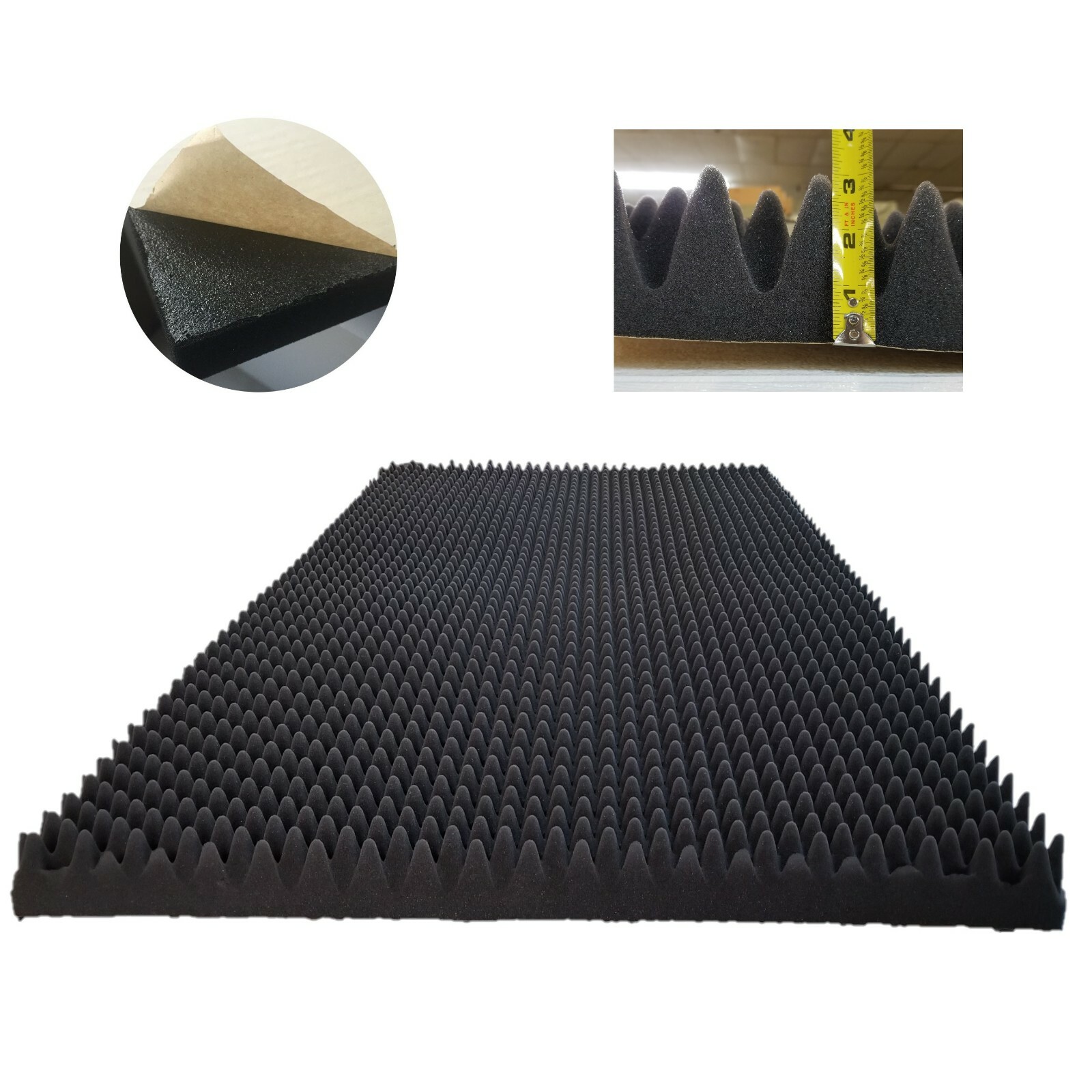 3″High 39″x78″ Acoustic Foam Tile Wall Record Studio Soundproof Fire Resistant