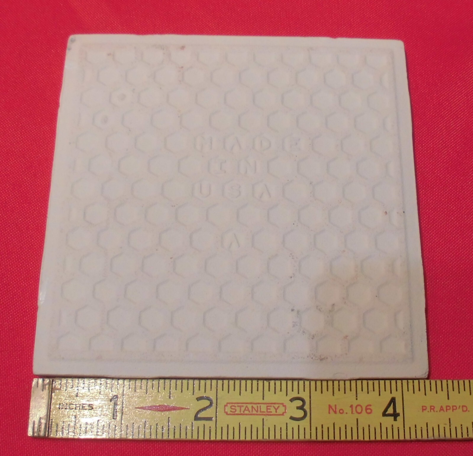 1 pc. Vintage *PEACH COLOR* Matte Ceramic Tile #22 by American Olean 4-1/4″ New