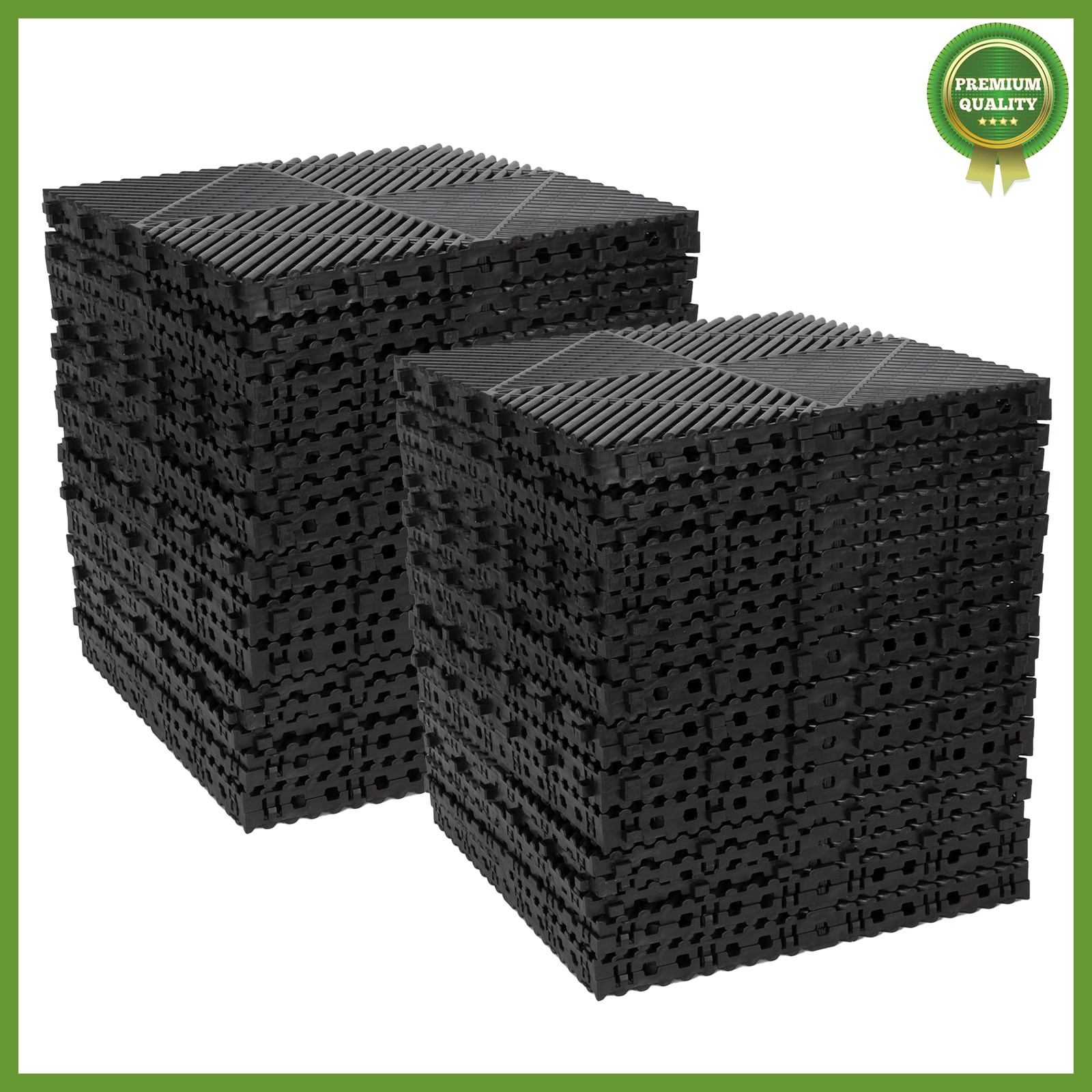 50Pcs Garage Floor Tiles Interlocking PVC 15.75”x15.75” Vented Water Drainage