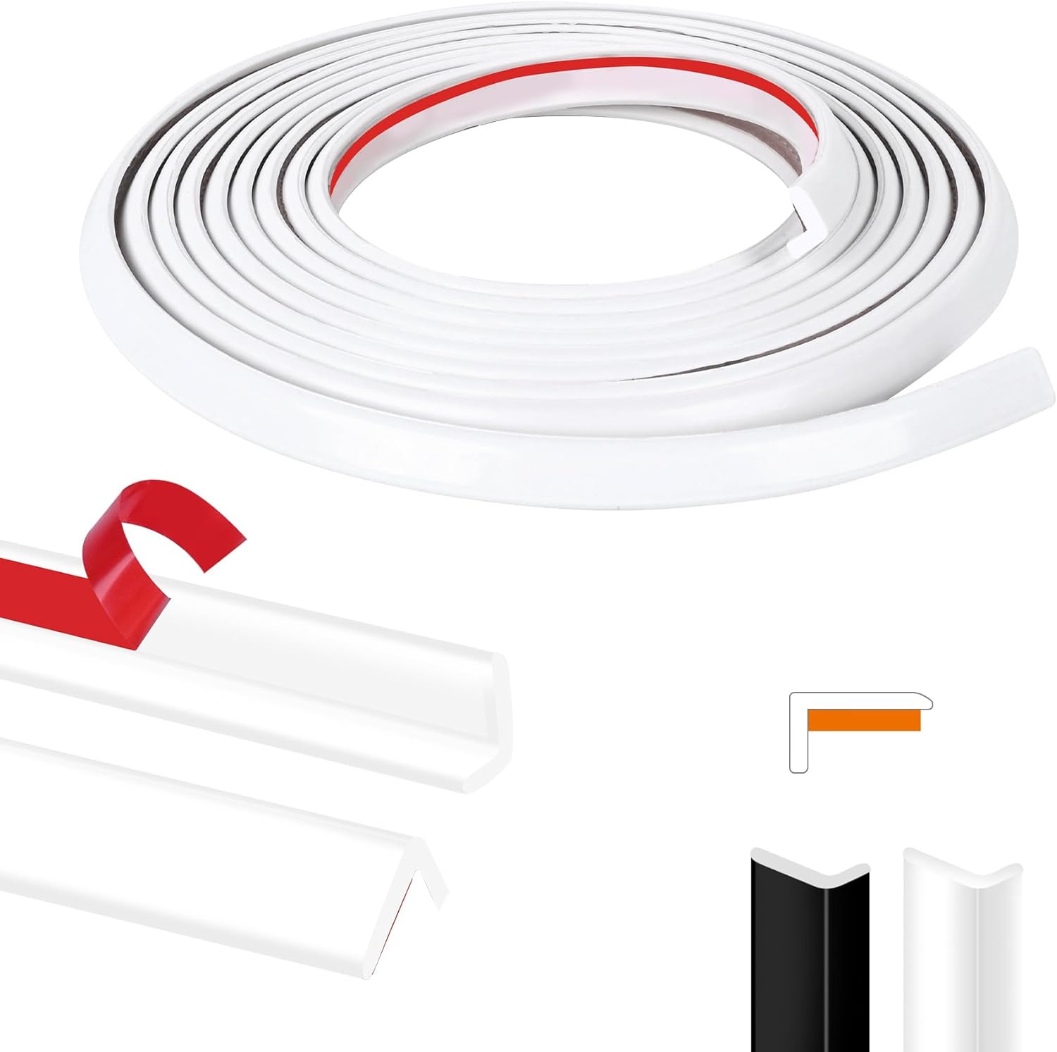Peel and Stick Tile Edge Trim 10Ft L-Shape Outside Corner Molding Vinyl Exterior