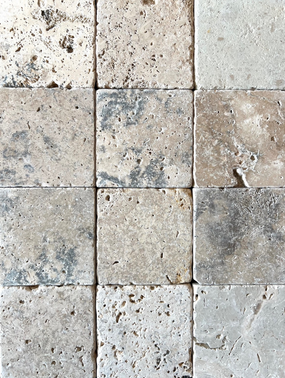 Antico Rustic Mix 4×4 Tumbled Aged Travertine Tile Floor Wall (Sold per SF) Bath